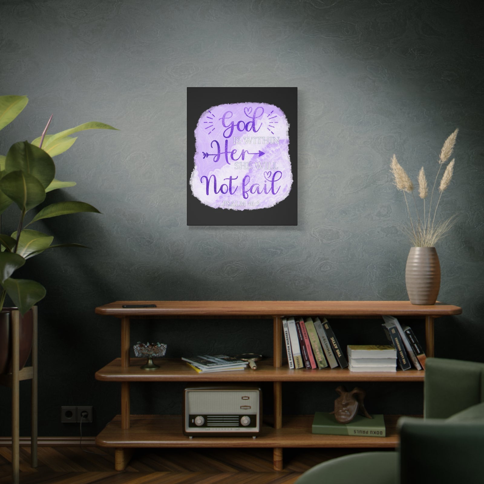 Scripture Walls Psalm 46:5 God is Within Her Bible Verse Canvas Christian Wall Art Ready to Hang Unframed-Express Your Love Gifts