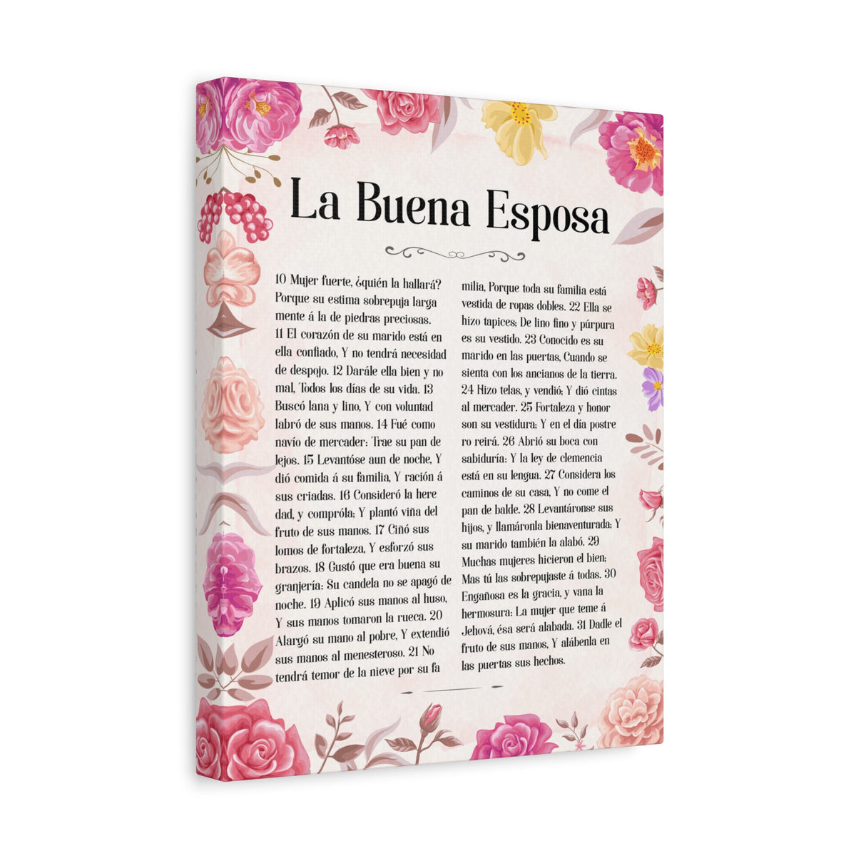 Scripture Walls La Buena Esposa Proverbios 31:10 Spanish Bible Verse Canvas Christian Wall Art Ready to Hang-Express Your Love Gifts
