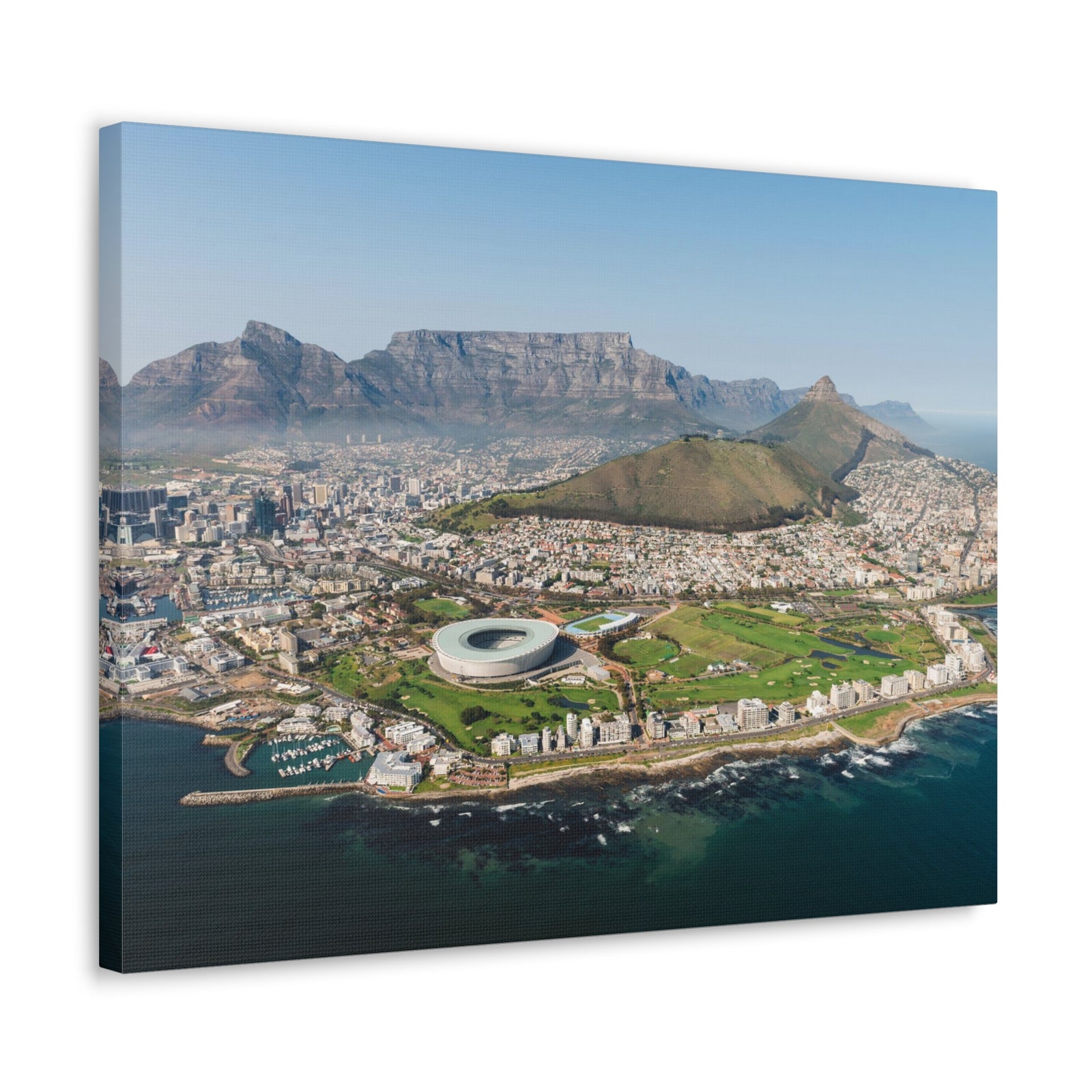 Cape Town Daytime Skyline Canvas Artwork High-Quality Breathtaking Stunning Cityscape for Home Decor Ready to Hang-Express Your Love Gifts