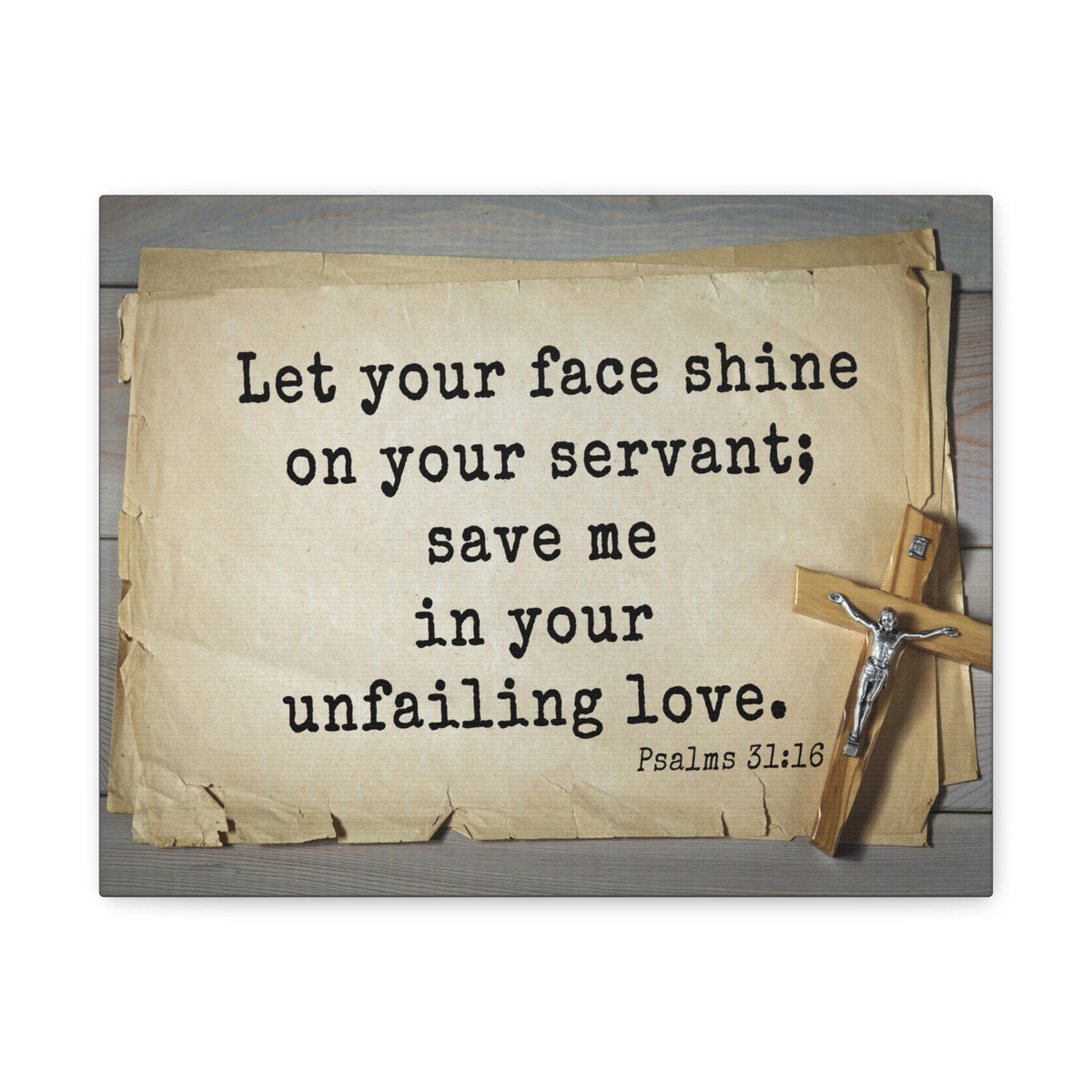 Scripture Walls Let Your Face Shine Psalm 31:16 Bible Verse Canvas Christian Wall Art Ready to Hang-Express Your Love Gifts