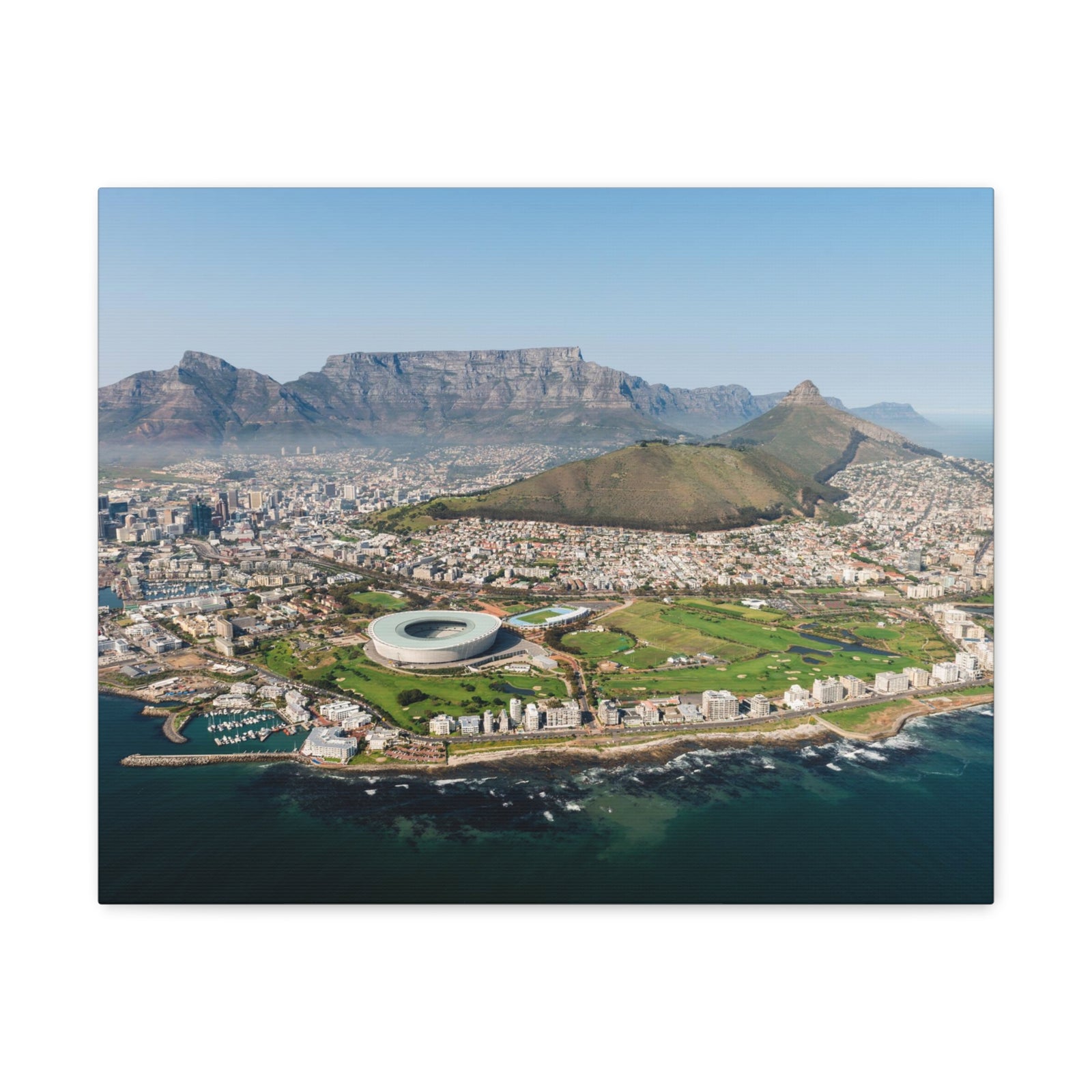 Cape Town Daytime Skyline Canvas Artwork High-Quality Breathtaking Stunning Cityscape for Home Decor Ready to Hang-Express Your Love Gifts