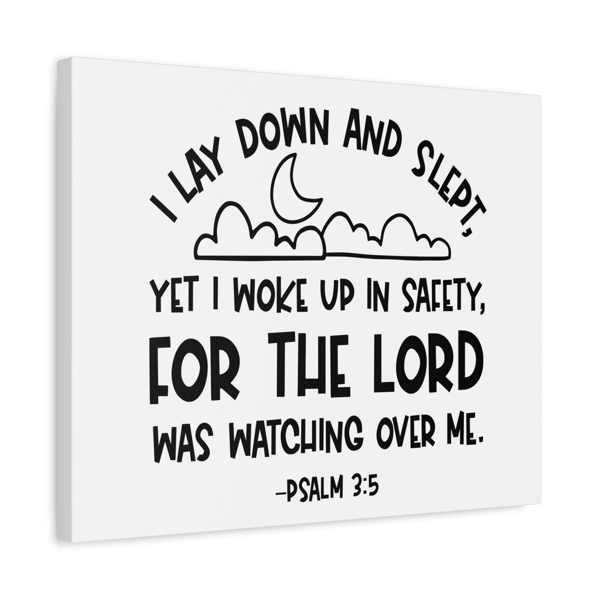 Scripture Walls Psalm 3:5 For The Lord Bible Verse Canvas Christian Wall Art Ready to Hang Unframed-Express Your Love Gifts