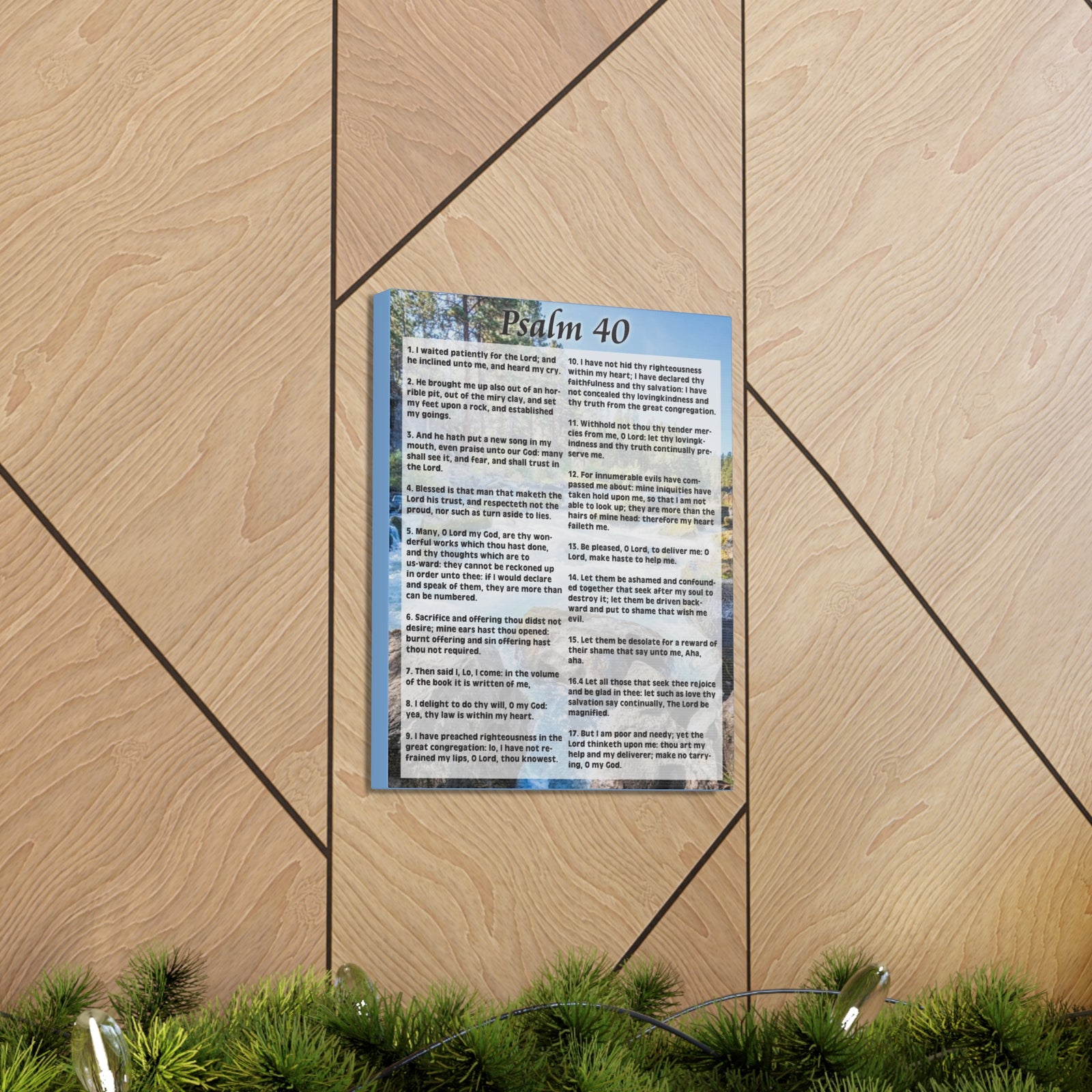 Scripture Canvas My Deliverer Heard Me Psalm 40:8 Colored Christian Wall Art Print Ready to Hang-Express Your Love Gifts