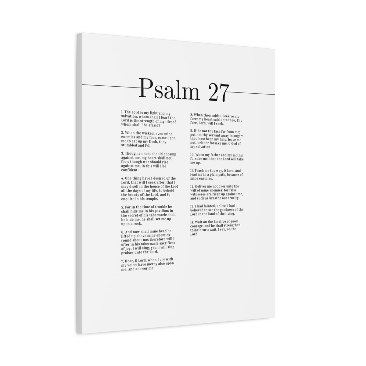 Scripture Canvas The Lord Is My Light And My Salvation Psalm 27 Christian Wall Art Bible Verse Print Ready to Hang-Express Your Love Gifts