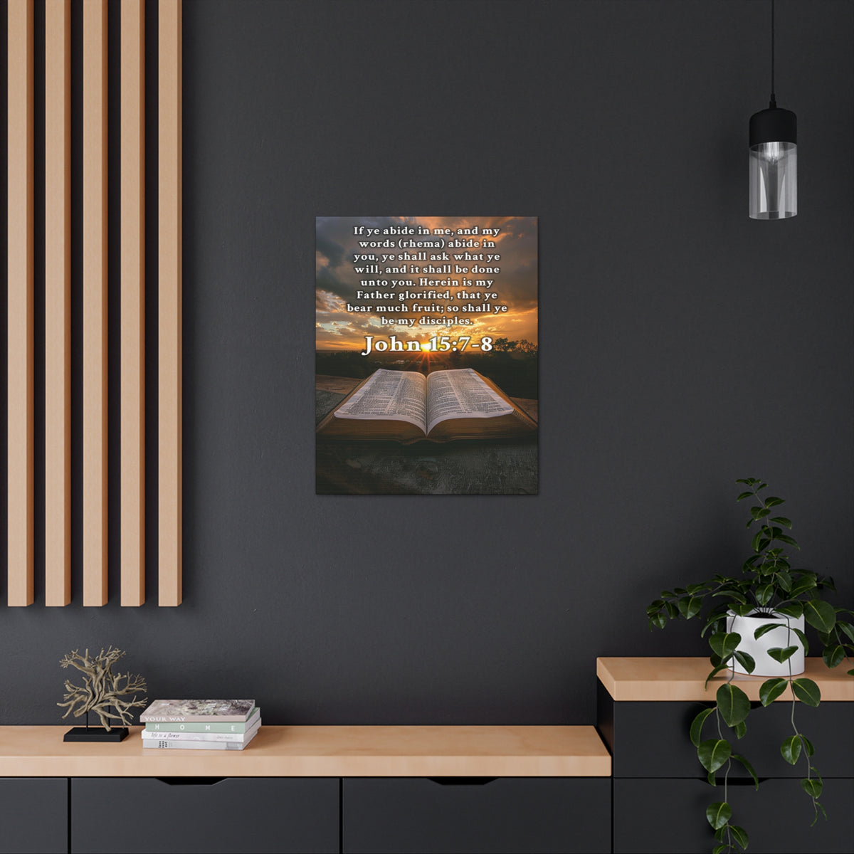 Scripture Walls John 15:7-8 KJV Bible Verse Canvas Christian Wall Art Ready to Hang Unframed-Express Your Love Gifts
