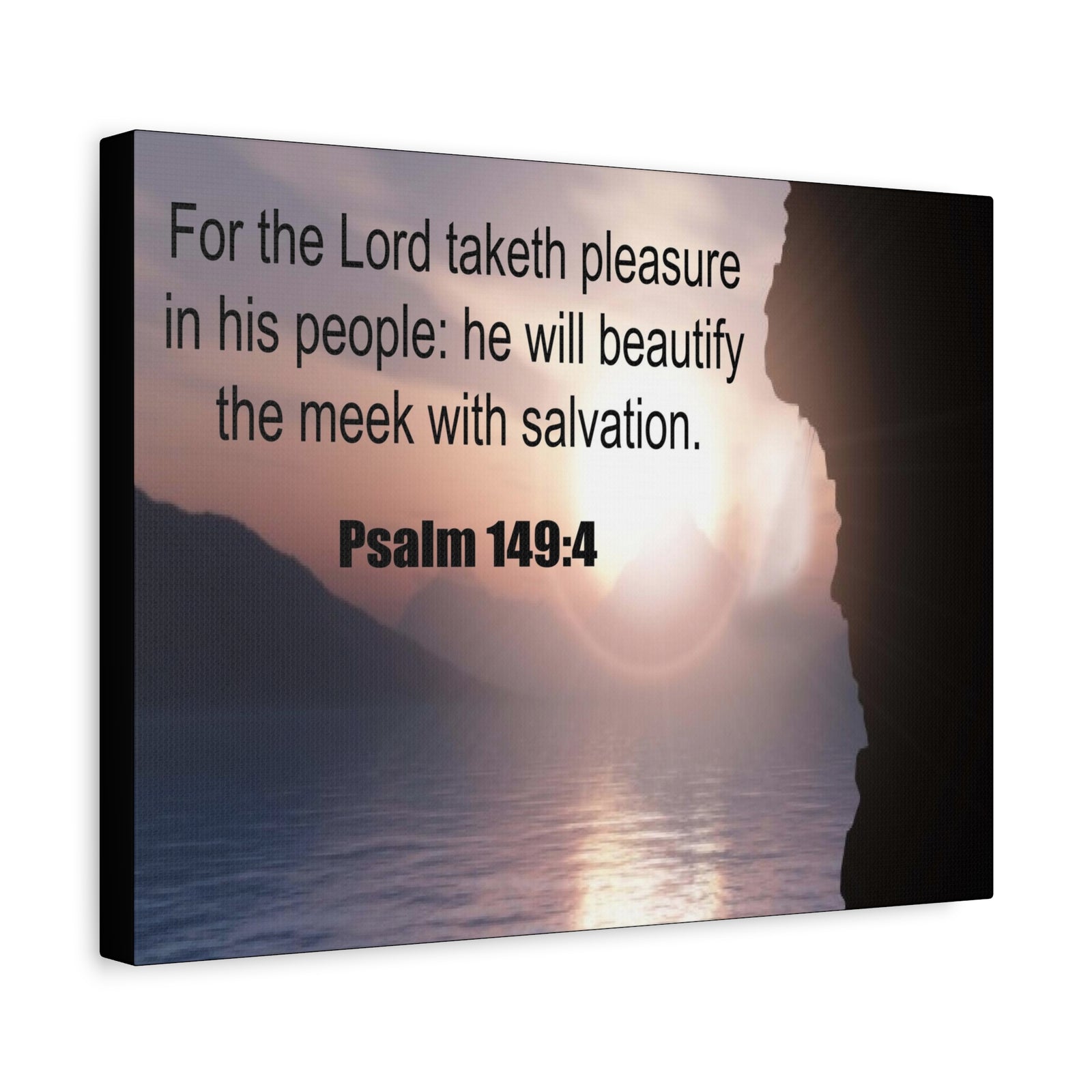 Scripture Canvas Beutify the Meek Psalm 149:4 Christian Wall Art Bible Verse Print Ready to Hang-Express Your Love Gifts
