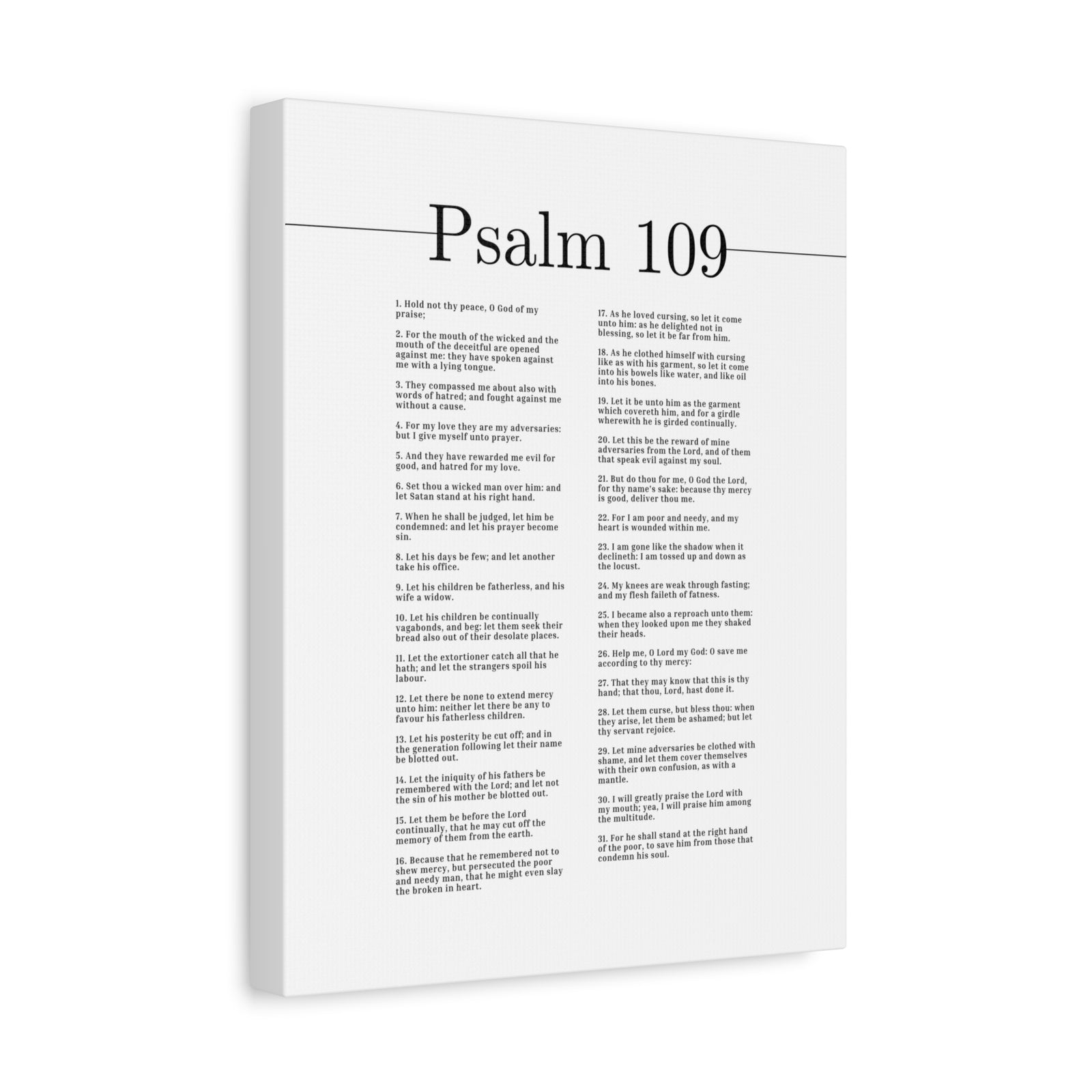 Scripture Canvas O God Of My Praise Psalm 109 Christian Wall Art Bible Verse Print Ready to Hang-Express Your Love Gifts