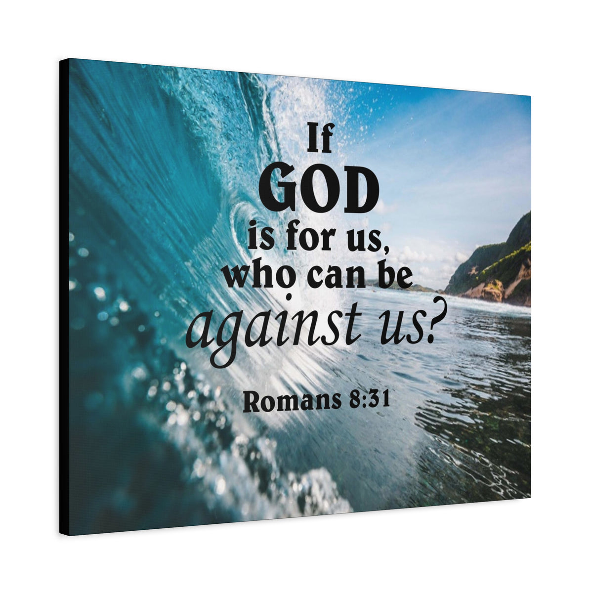 Scripture Canvas Fearless Romans 8:31Christian Wall Art Bible Verse Print Ready to Hang-Express Your Love Gifts