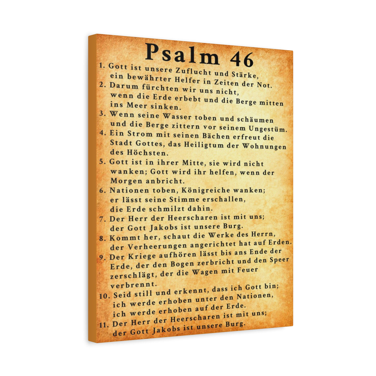 Scripture Walls Psalm 46 German Gold Bible Verse Canvas Christian Wall Art Ready to Hang Unframed-Express Your Love Gifts
