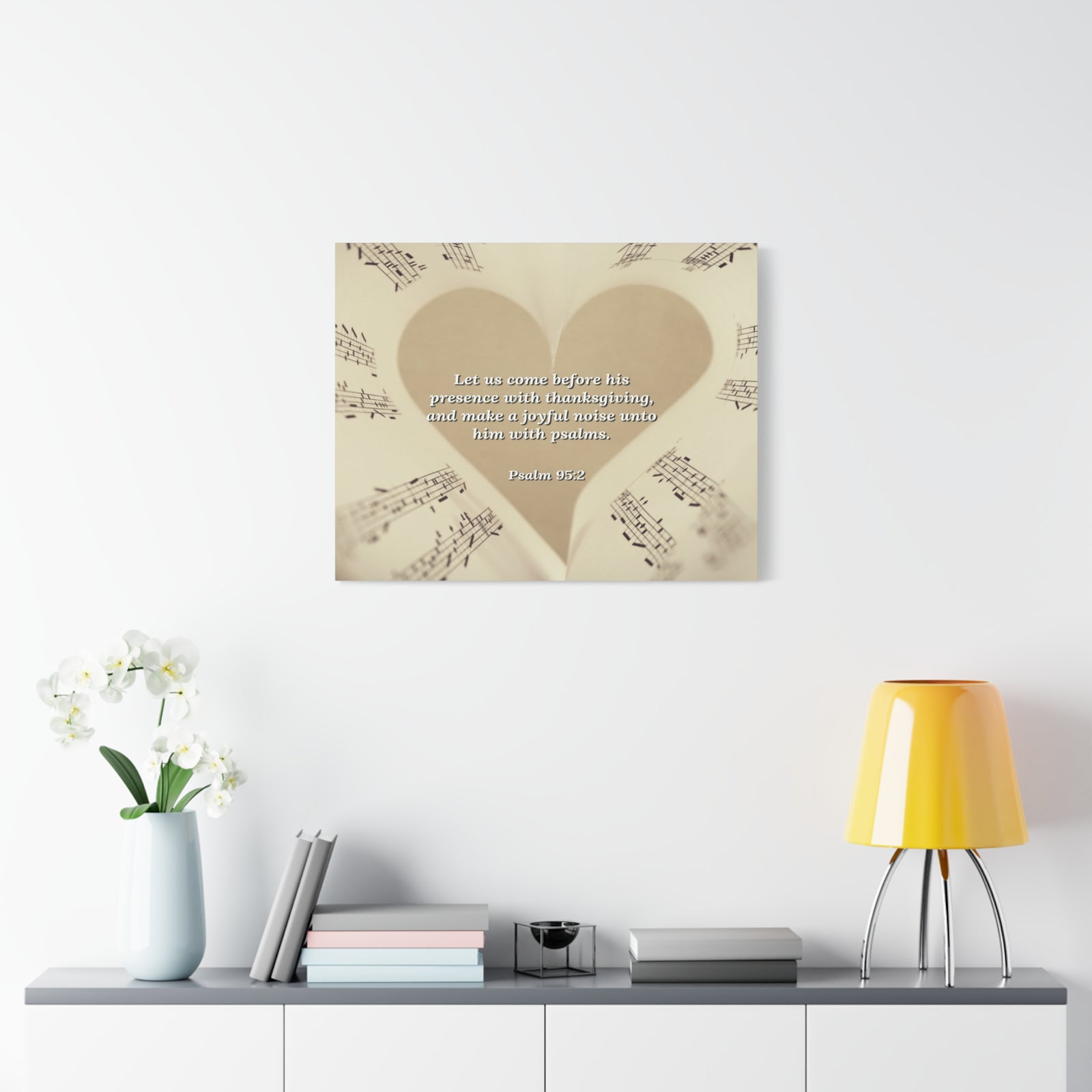 Scripture Canvas A Joyful Noise Psalm 95:2 Christian Wall Art Bible Verse Print Ready to Hang-Express Your Love Gifts
