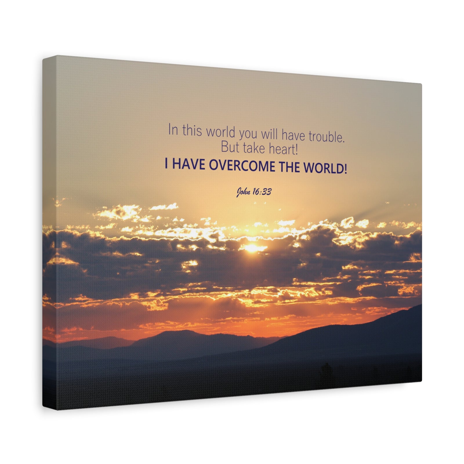 Scripture Walls Overcome The World John 16:33 Bible Verse Canvas Christian Wall Art Ready to Hang-Express Your Love Gifts
