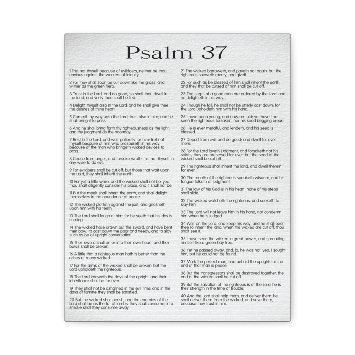 Scripture Canvas Delighting in His Righteousness Psalm 37 Christian Wall Art Bible Verse Print Ready to Hang-Express Your Love Gifts
