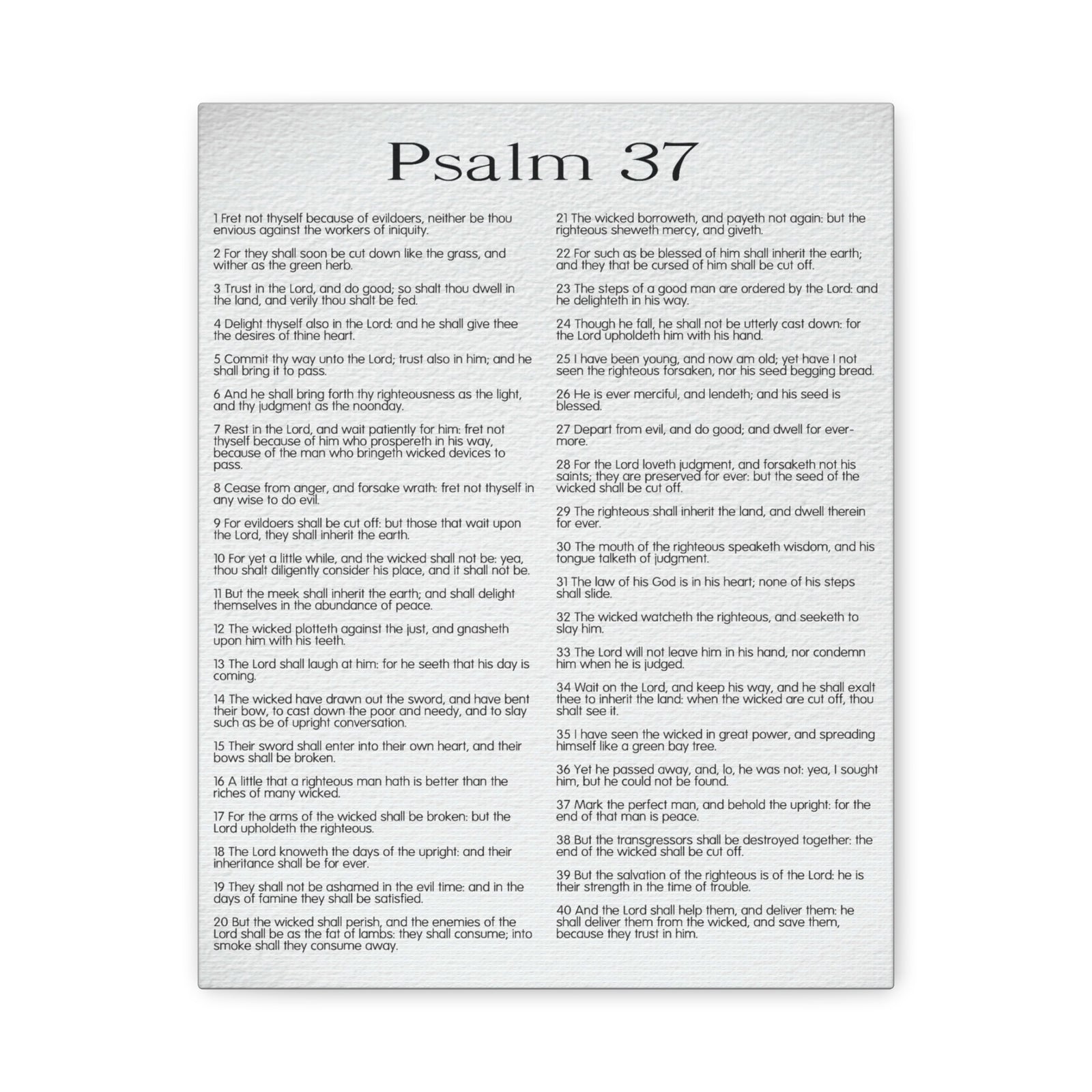 Scripture Canvas Delighting in His Righteousness Psalm 37 Christian Wall Art Bible Verse Print Ready to Hang-Express Your Love Gifts
