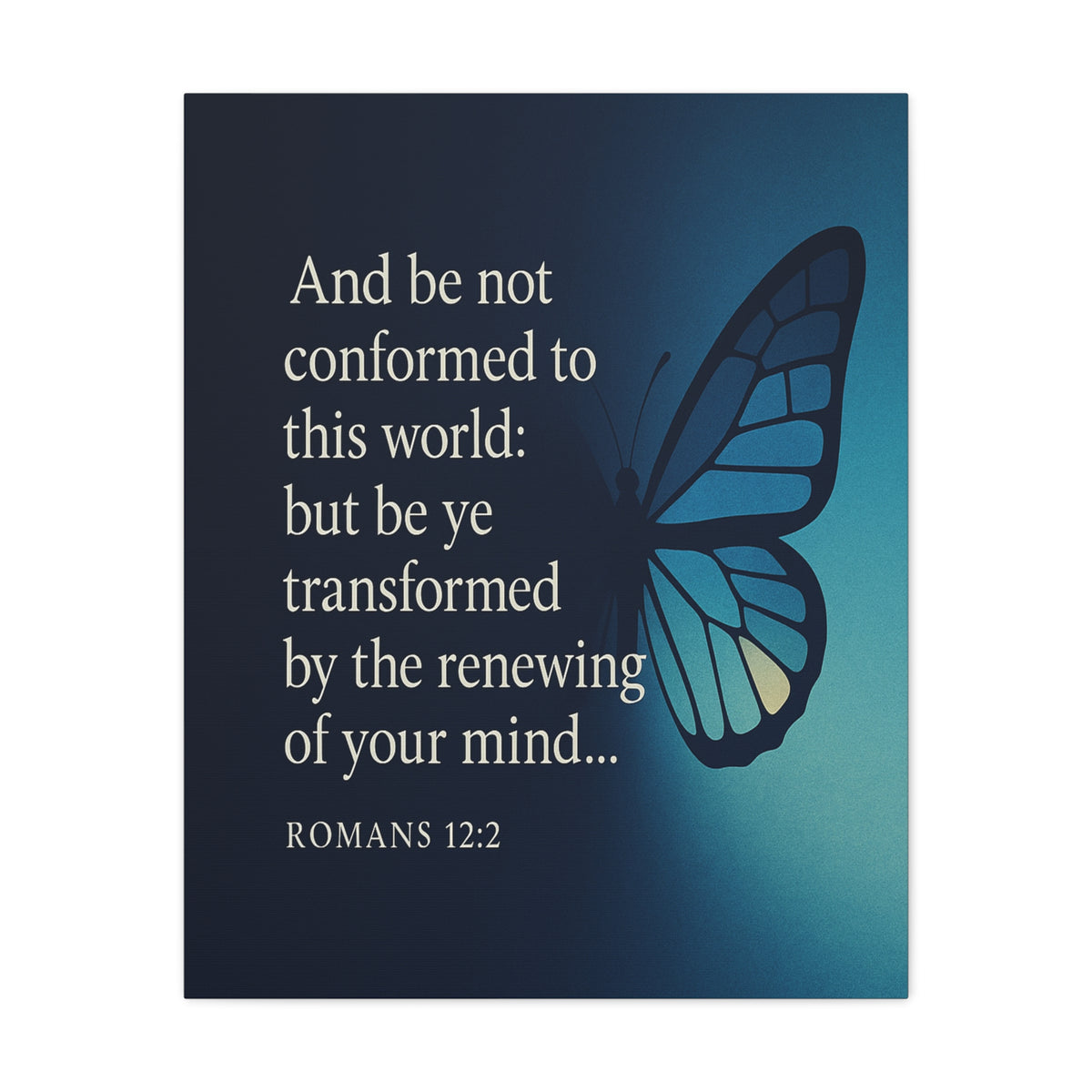 Bible Verse Canvas Romans 12:2 Christian Home Décor Wall Art Scripture Ready to Hang Faith Print-Express Your Love Gifts