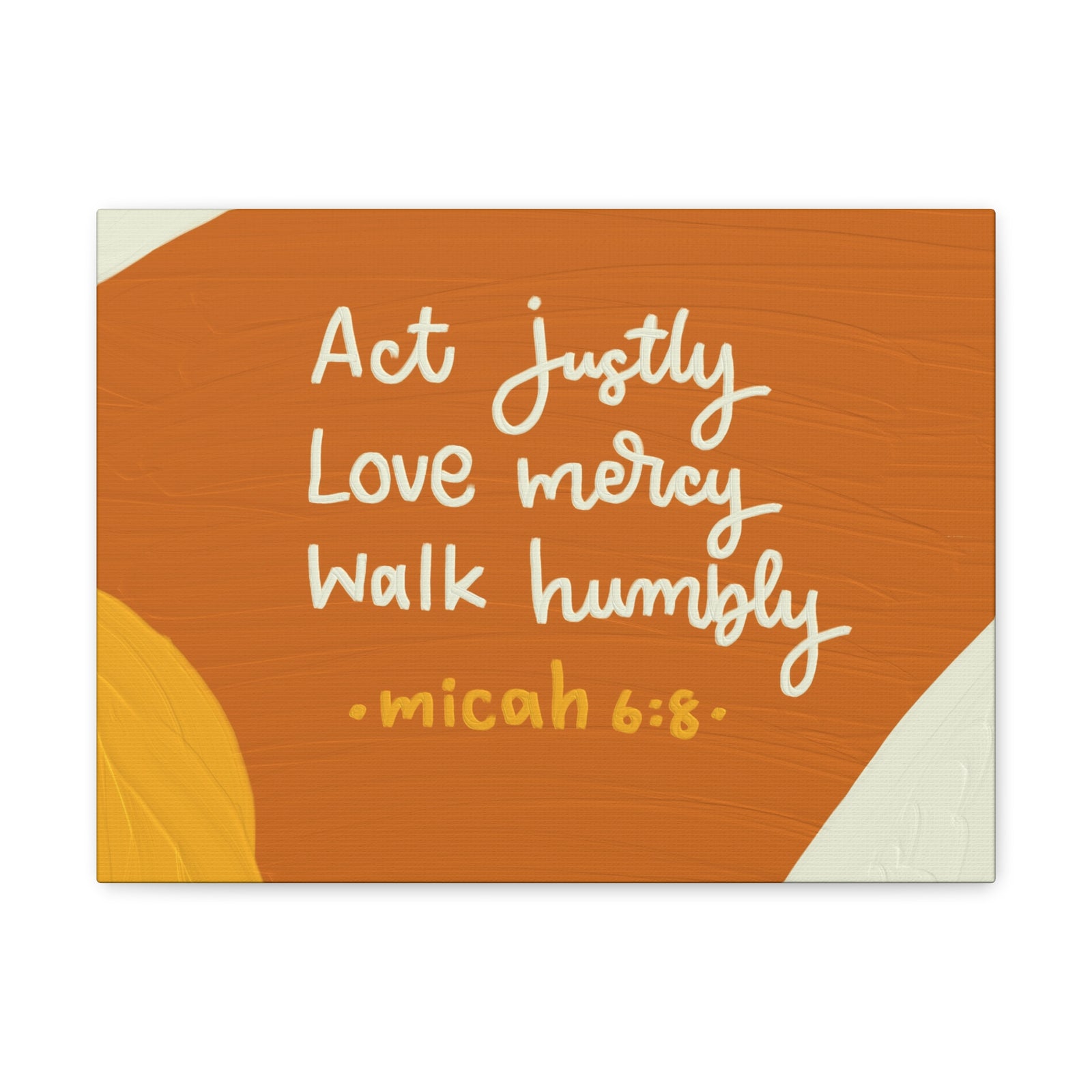 Scripture Canvas Act Justly Micah 6:8 Wall Art Bible Verse Print Ready to Hang-Express Your Love Gifts