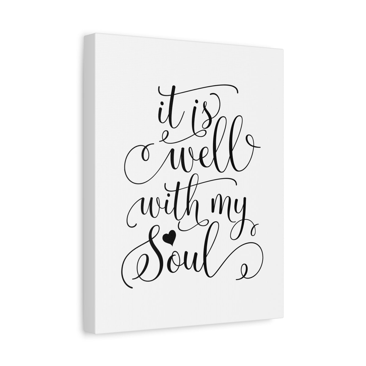 Scripture Canvas It Is Well With My Soul Psalm 42:7 Heart Christian Wall Art Bible Verse Print Ready to Hang-Express Your Love Gifts