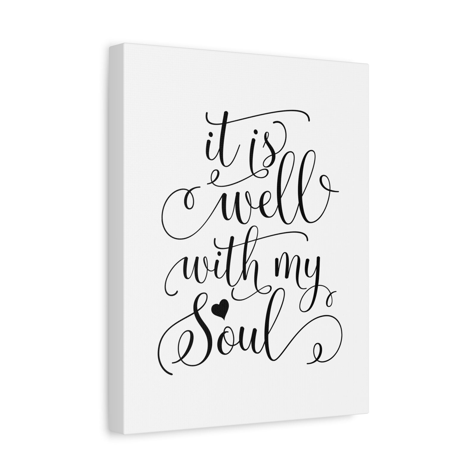 Scripture Canvas It Is Well With My Soul Psalm 42:7 Heart Christian Wall Art Bible Verse Print Ready to Hang-Express Your Love Gifts