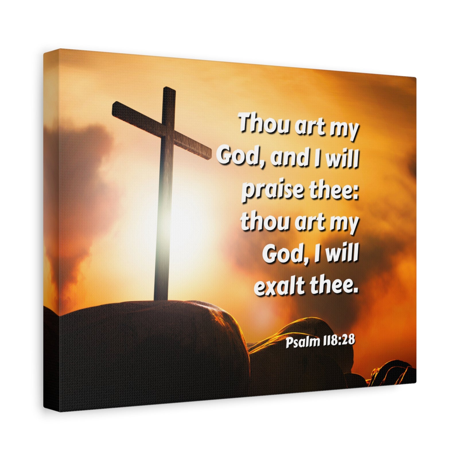 Scripture Canvas Exalt Psalm 118:28 Christian Wall Art Bible Verse Print Ready to Hang-Express Your Love Gifts