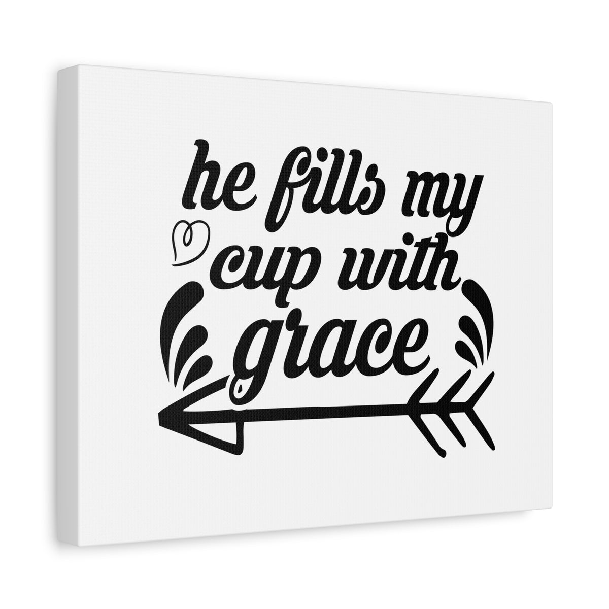 Scripture Canvas He Fills My Cup With Grace Psalm 23:5 Christian Wall Art Bible Verse Print Ready to Hang-Express Your Love Gifts