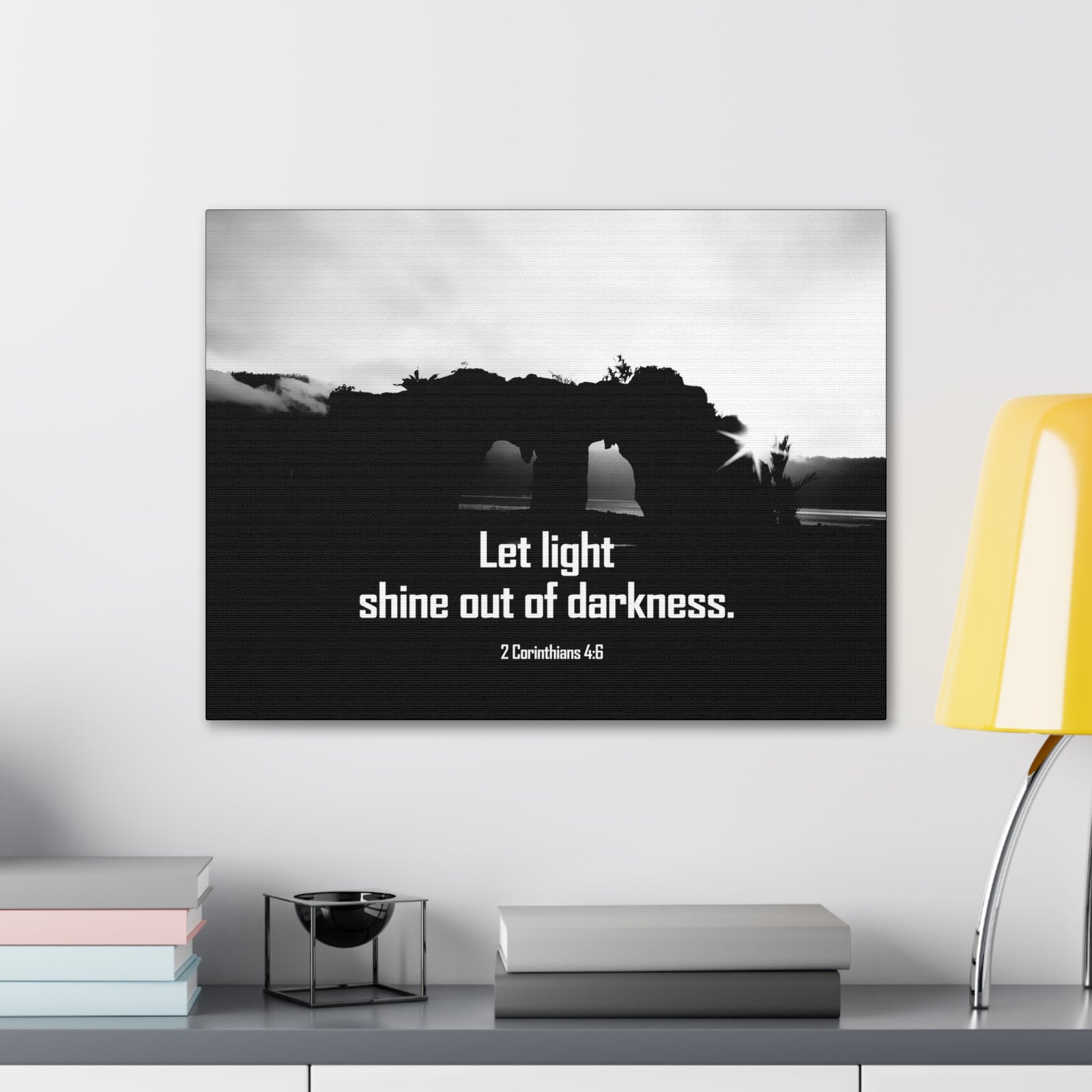 Scripture Walls Let Light Shine 2 Corinthians 4:6 Bible Verse Canvas Christian Wall Art Ready to Hang Unframed-Express Your Love Gifts