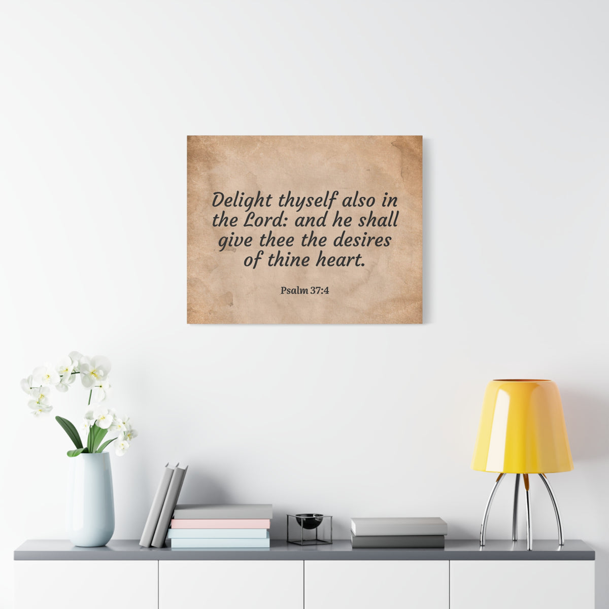 Scripture Walls Desires Of Thine Heart Psalm 37:4 Bible Verse Canvas Christian Wall Art Ready to Hang-Express Your Love Gifts