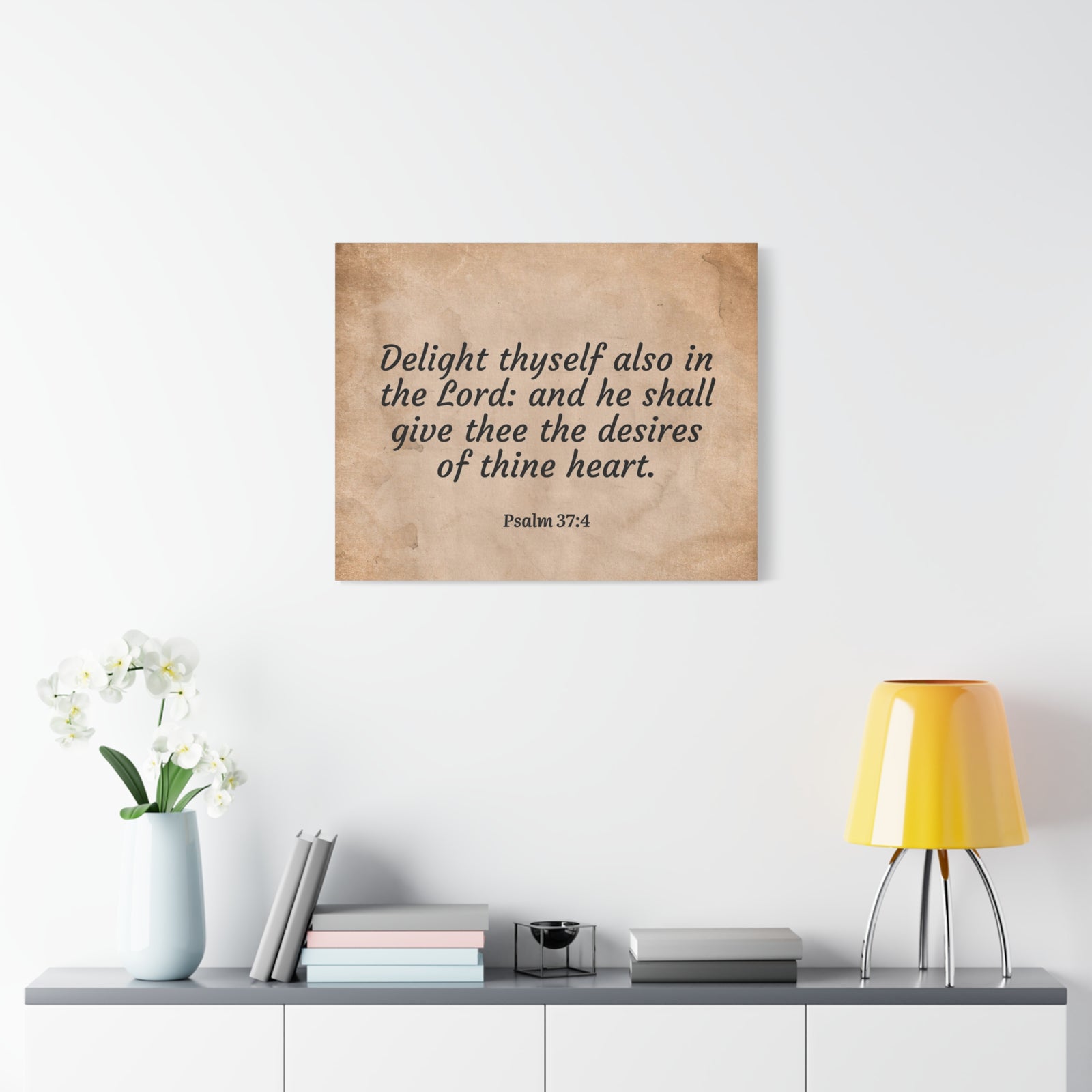Scripture Walls Desires Of Thine Heart Psalm 37:4 Bible Verse Canvas Christian Wall Art Ready to Hang-Express Your Love Gifts