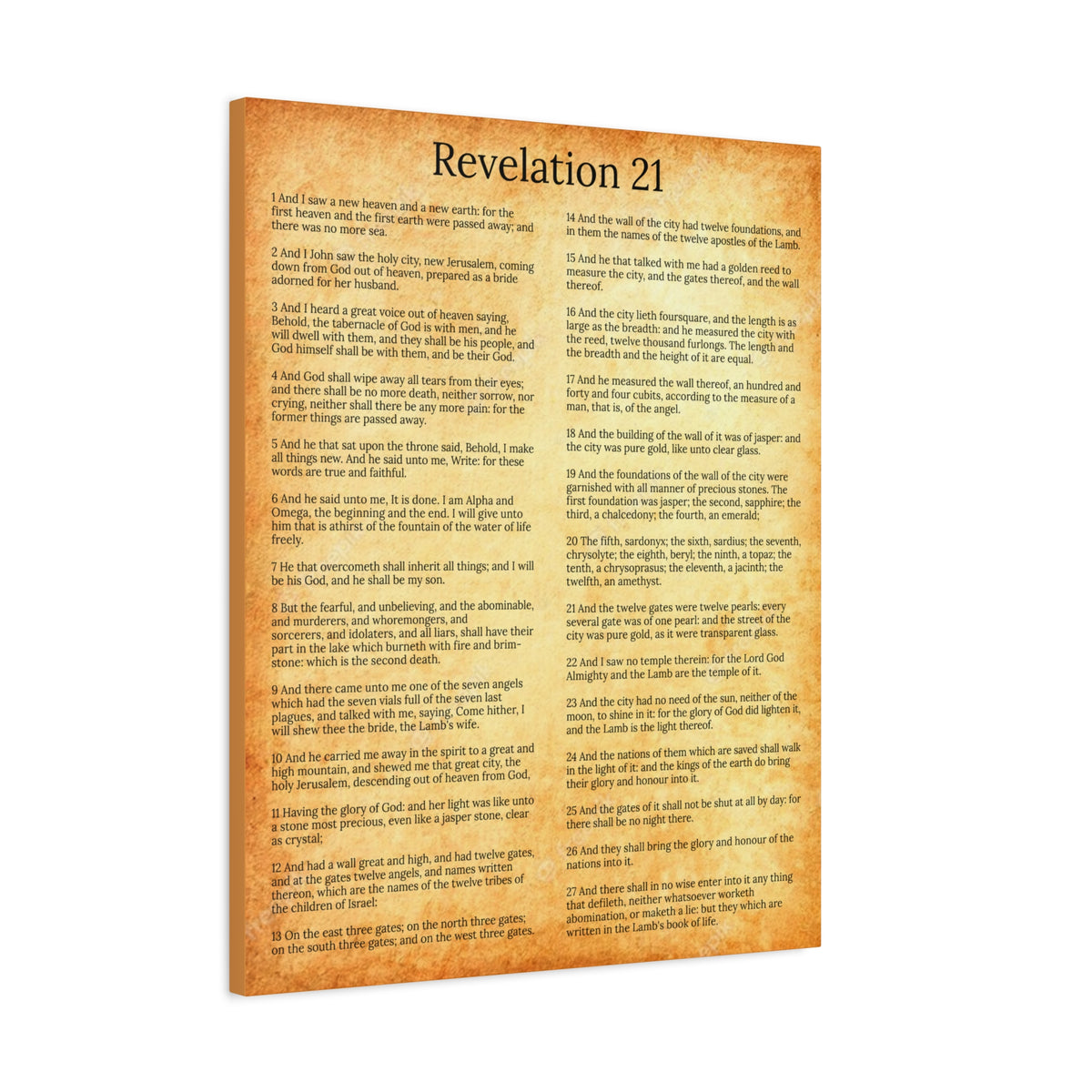 Scripture Walls New Heaven and New Earth Revelation 21 Gold Chapter Christian Wall Art Print Ready to Hang Unframed-Express Your Love Gifts