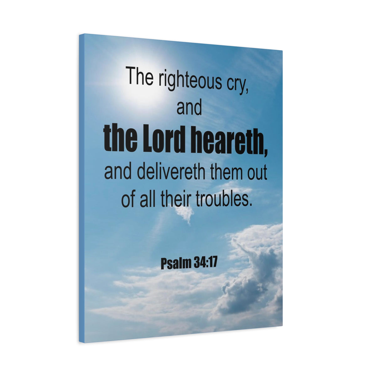 Scripture Walls The Lord Heareth Psalm 34:17 Bible Verse Canvas Christian Wall Art Ready to Hang-Express Your Love Gifts