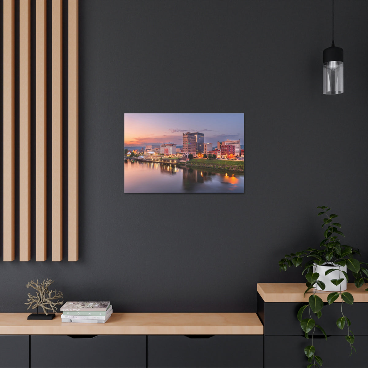 Charleston Night Skyline Canvas Artwork High-Quality Breathtaking Stunning Cityscape for Home Decor Ready to Hang-Express Your Love Gifts
