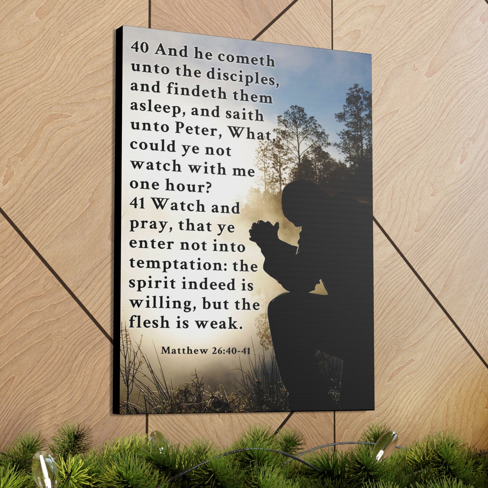 Scripture Walls Matthew 26:38-46 Bible Verse Canvas Christian Wall Art Ready to Hang Unframed-Express Your Love Gifts