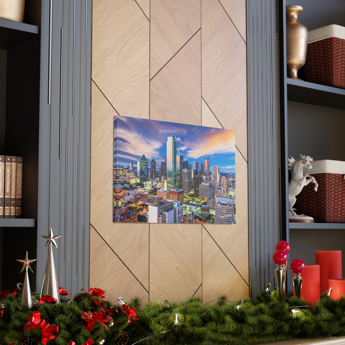 Dallas Daytime Skyline Canvas Artwork High-Quality Breathtaking Stunning Cityscape for Home Decor Ready to Hang-Express Your Love Gifts
