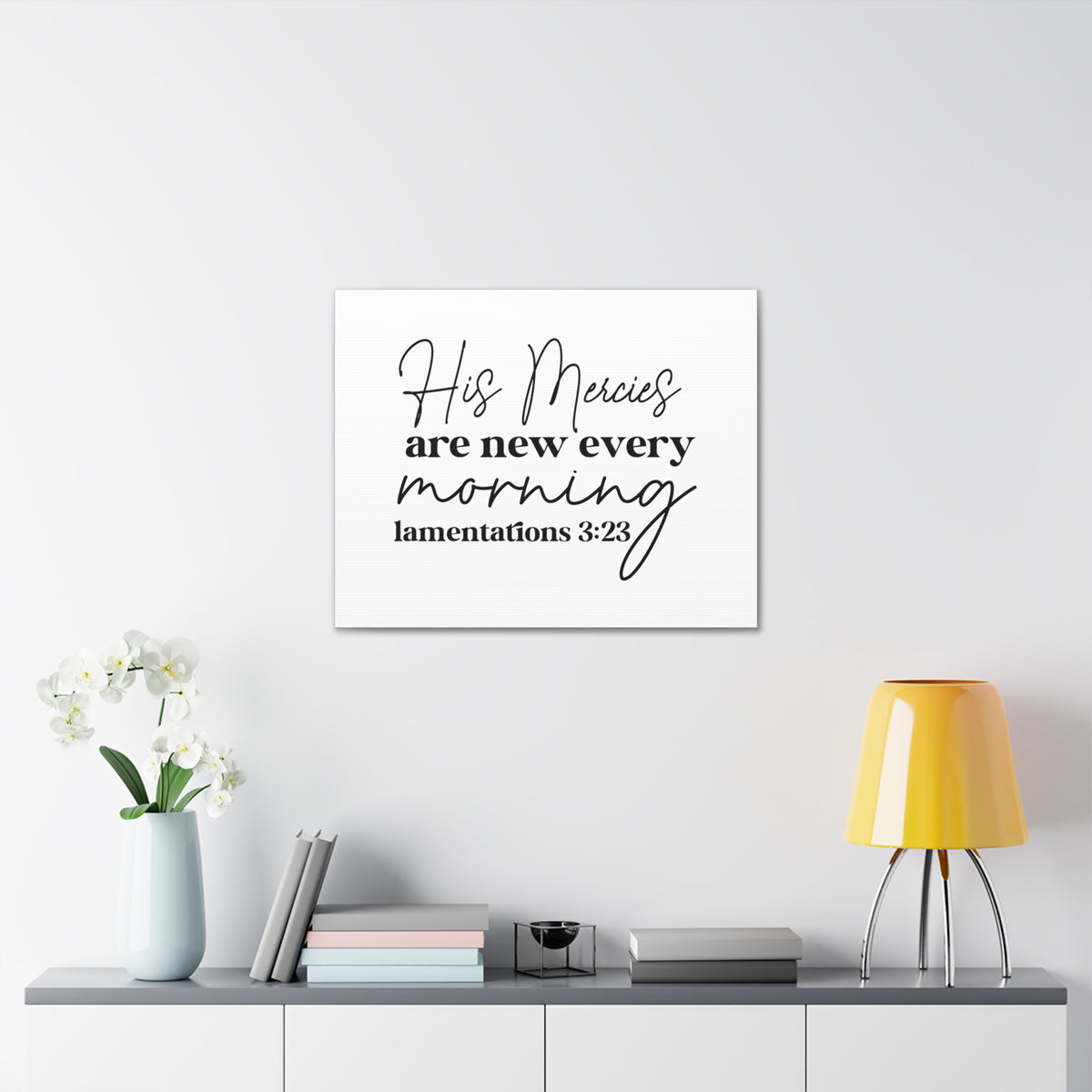Scripture Walls Lamentations 3:23 His Mercies Bible Verse Canvas Christian Wall Art Ready to Hang Unframed-Express Your Love Gifts