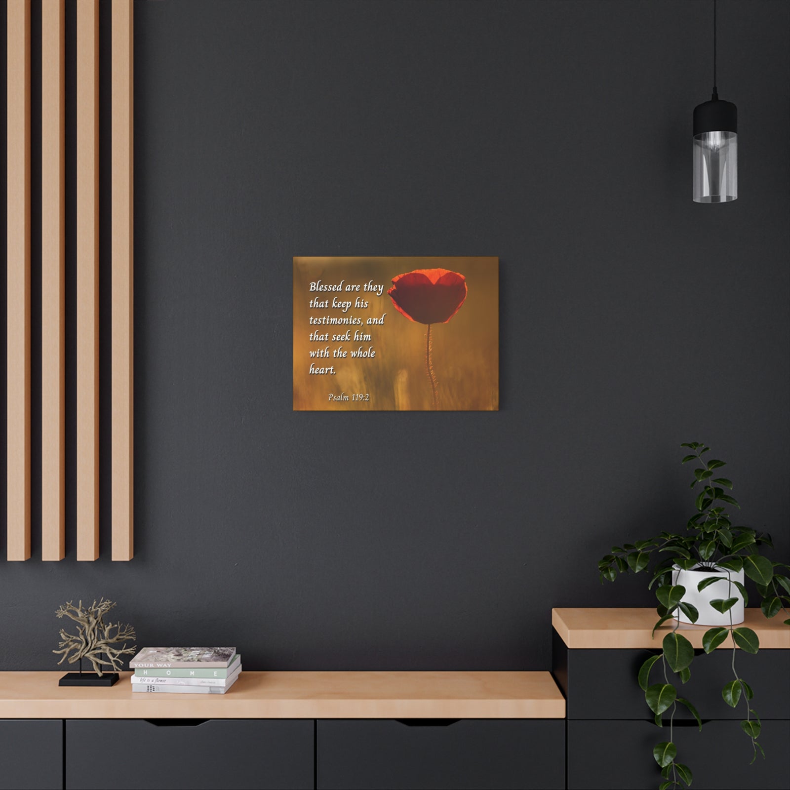Scripture Canvas Seek God Psalm 119:2 Christian Wall Art Bible Verse Print Ready to Hang-Express Your Love Gifts