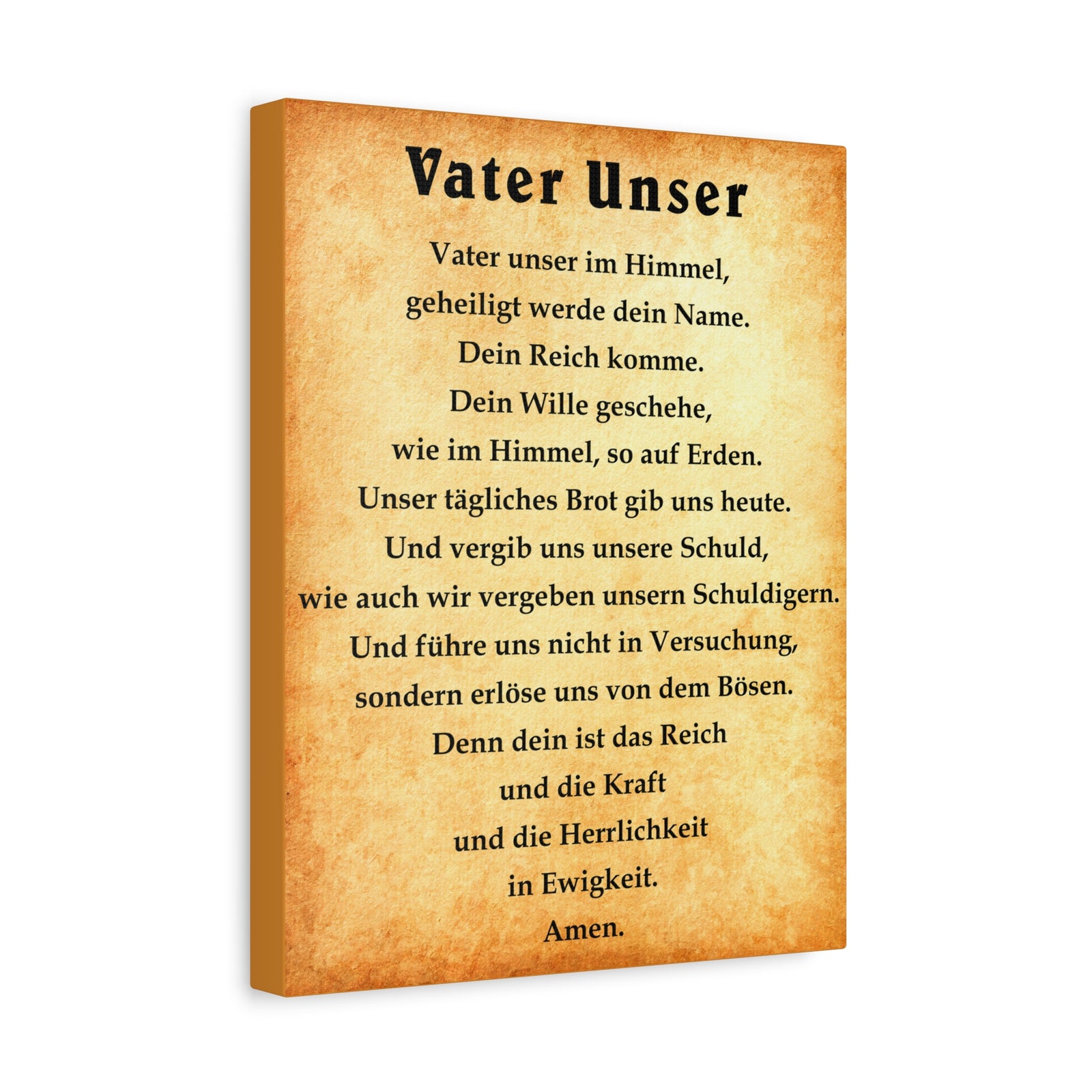 Scripture Walls Lord's Prayer Vater Unser German Gold Bible Verse Canvas Christian Wall Art Ready to Hang Unframed-Express Your Love Gifts