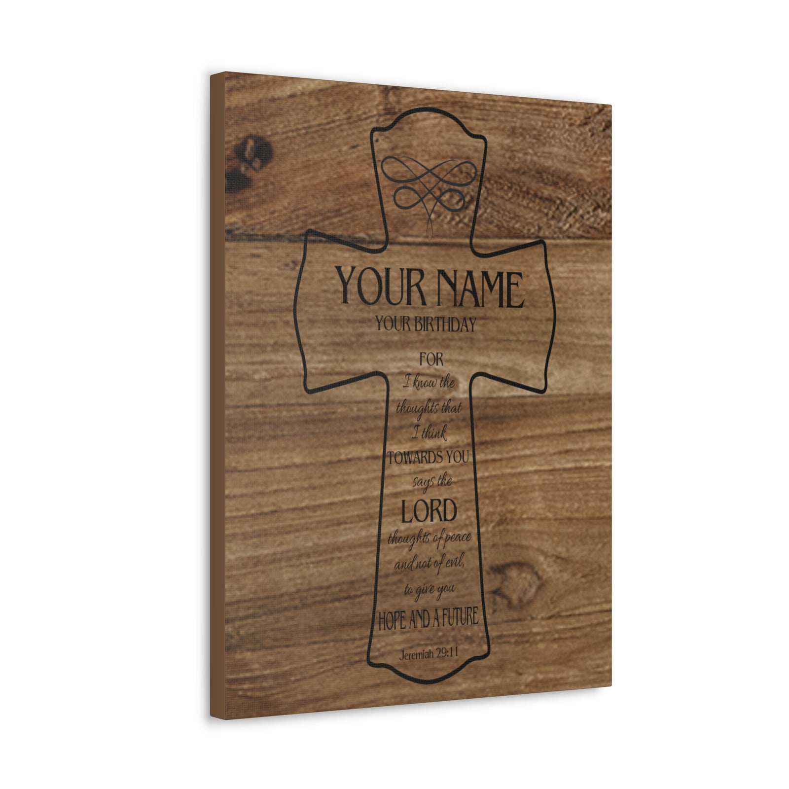 Scripture Walls Personalized Hope and a Future Jeremiah 29:11 Bible Chapter Canvas Christian Wall Art Ready to Hang-Express Your Love Gifts