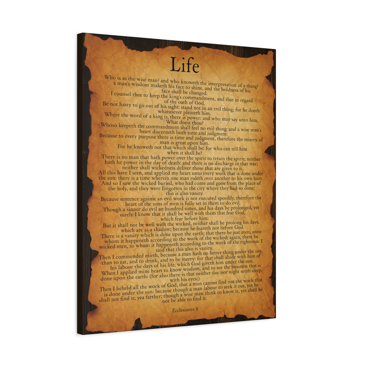 Scripture Walls Life Ecclesiastes 8 Gold Brown Bible Verse Canvas Christian Wall Art Ready to Hang-Express Your Love Gifts