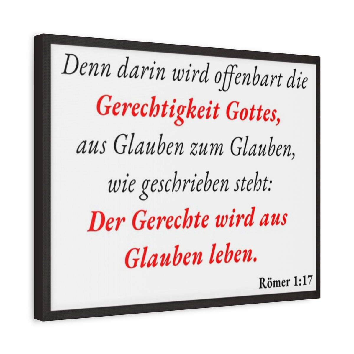 Scripture Walls Römer 1:17 Romans 1:17 Live By Faith German White Bible Verse Canvas Christian Wall Art Ready to Hang Unframed-Express Your Love Gifts