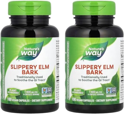 Nature’s Way Slippery Elm Bark Capsules, 400 mg, 100 Count (Pack of 2)-Express Your Love Gifts