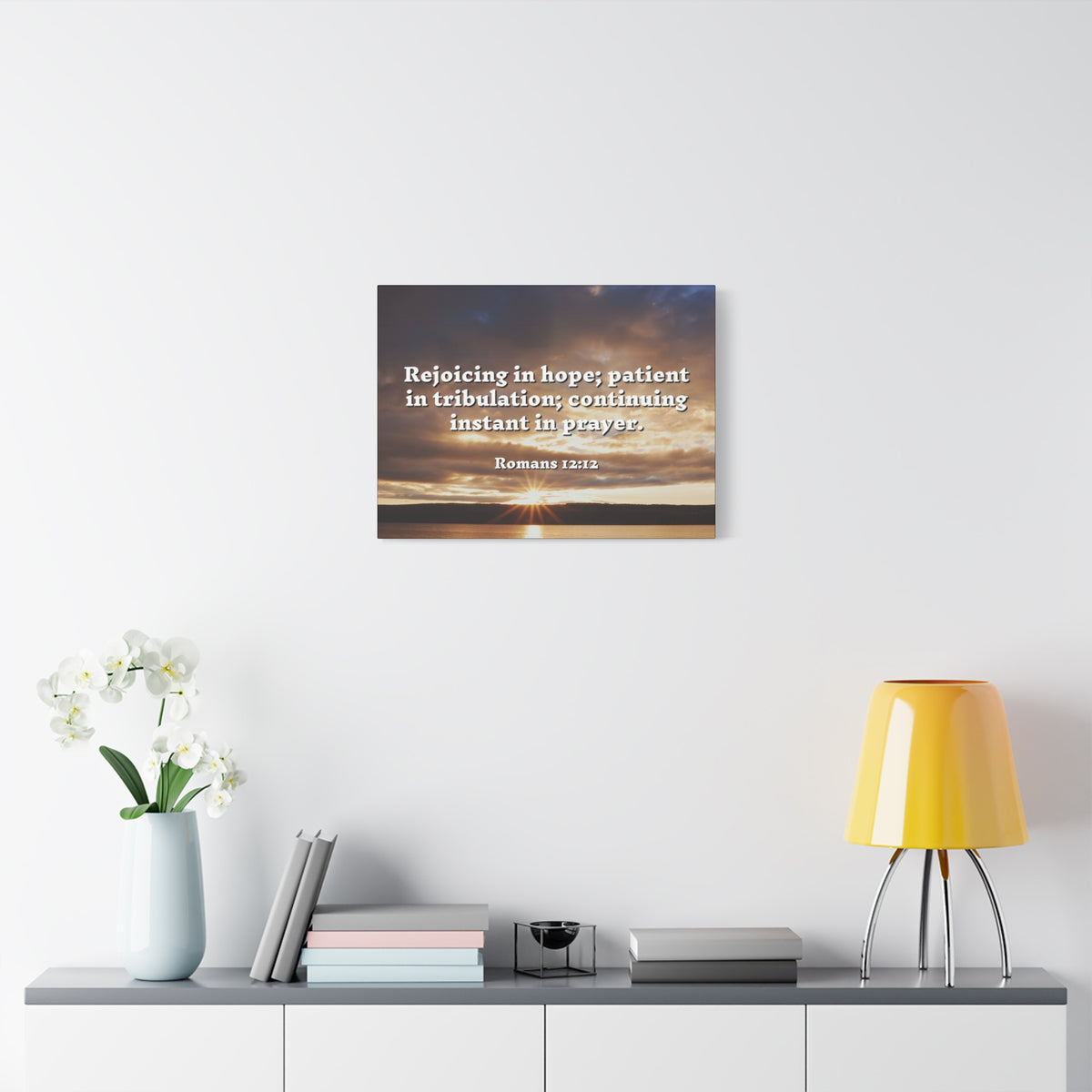 Scripture Walls Rejoicing In Hope Romans 12:12 Bible Verse Canvas Christian Wall Art Ready to Hang-Express Your Love Gifts