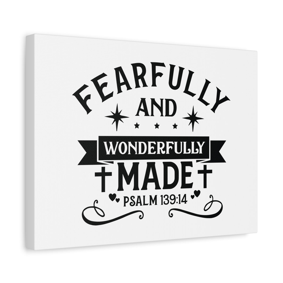 Scripture Walls Wonderfully Psalm 139:14 Hearts Bible Verse Canvas Christian Wall Art Ready to Hang-Express Your Love Gifts
