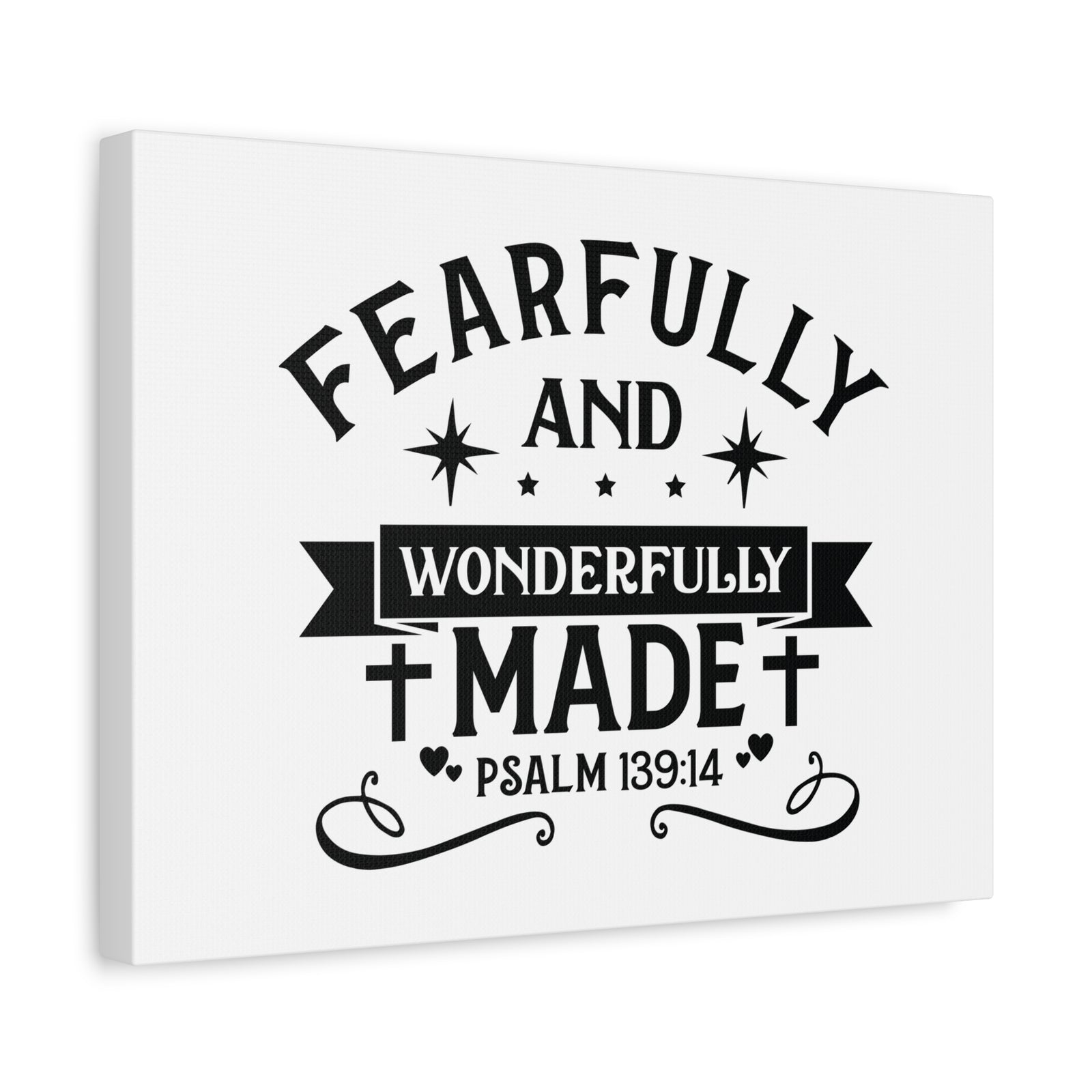 Scripture Walls Wonderfully Psalm 139:14 Hearts Bible Verse Canvas Christian Wall Art Ready to Hang-Express Your Love Gifts