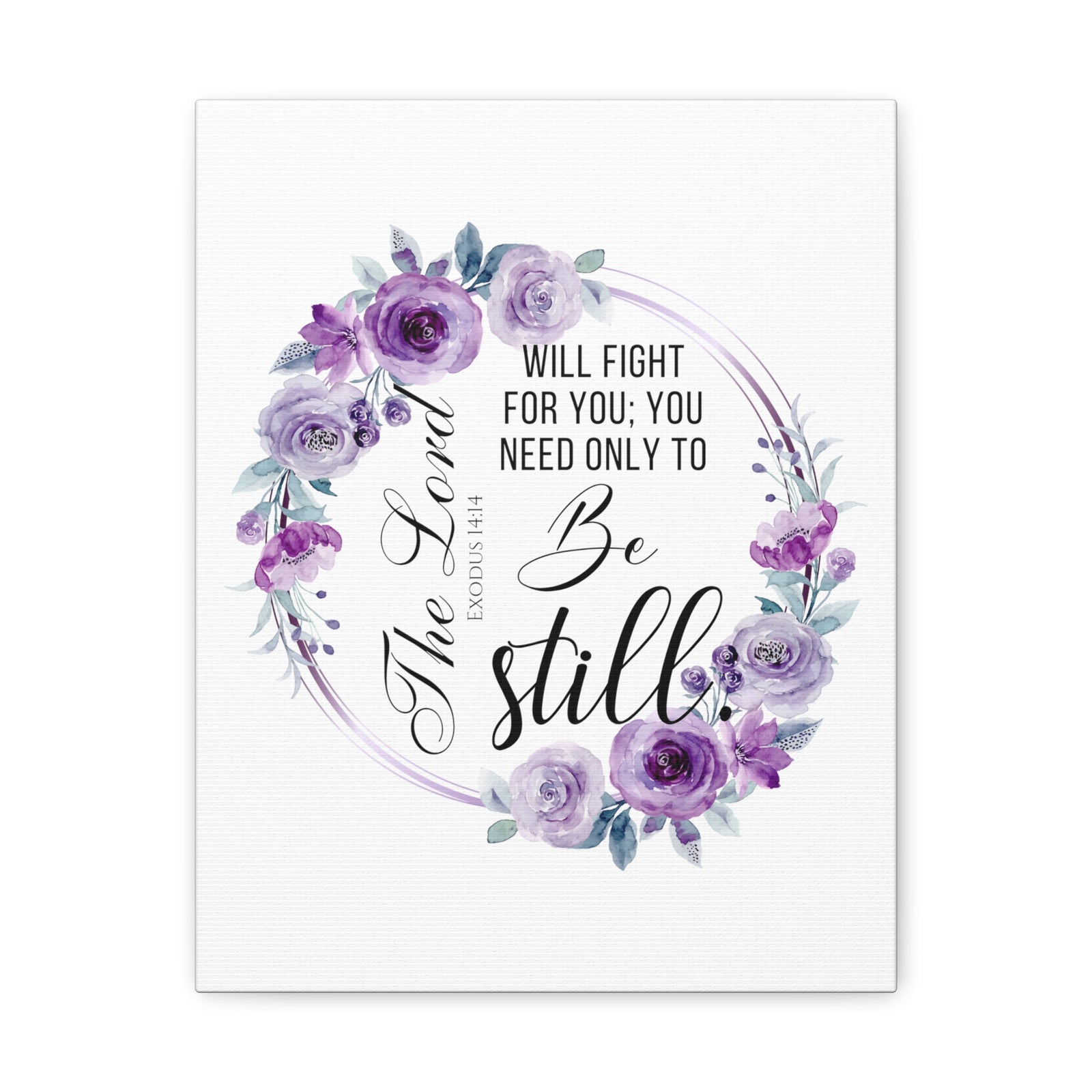 Scripture Walls Exodus 14:14 Be Still Bible Verse Canvas Christian Wall Art Ready to Hang Unframed-Express Your Love Gifts