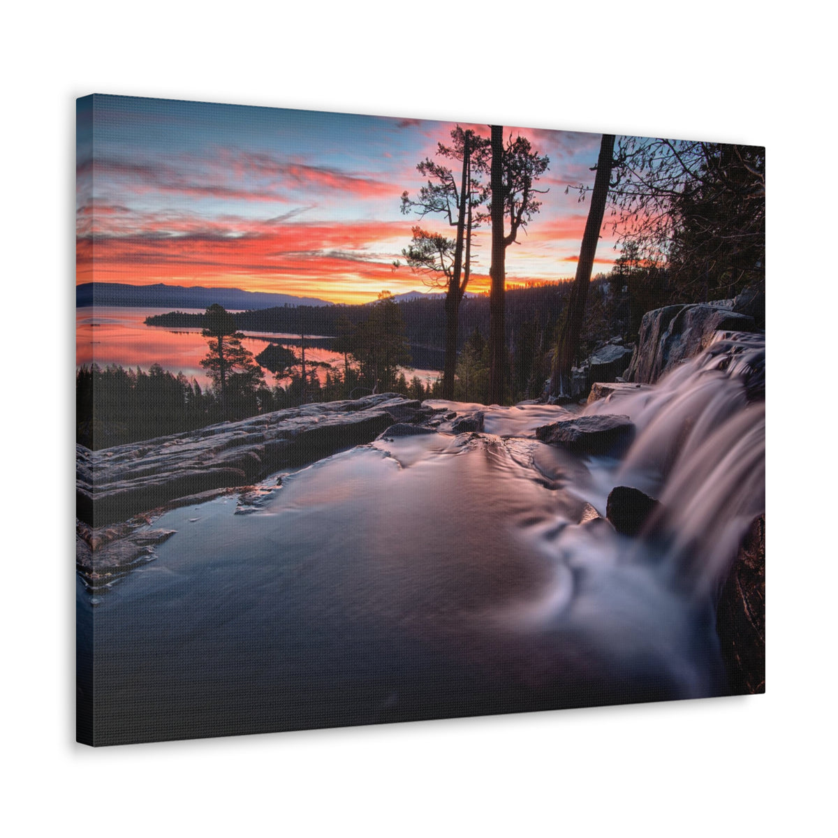 Lake Water Rushing Nature Wilderness Photography Canvas Wall Art for Home Decor Ready-to-Hang-Express Your Love Gifts