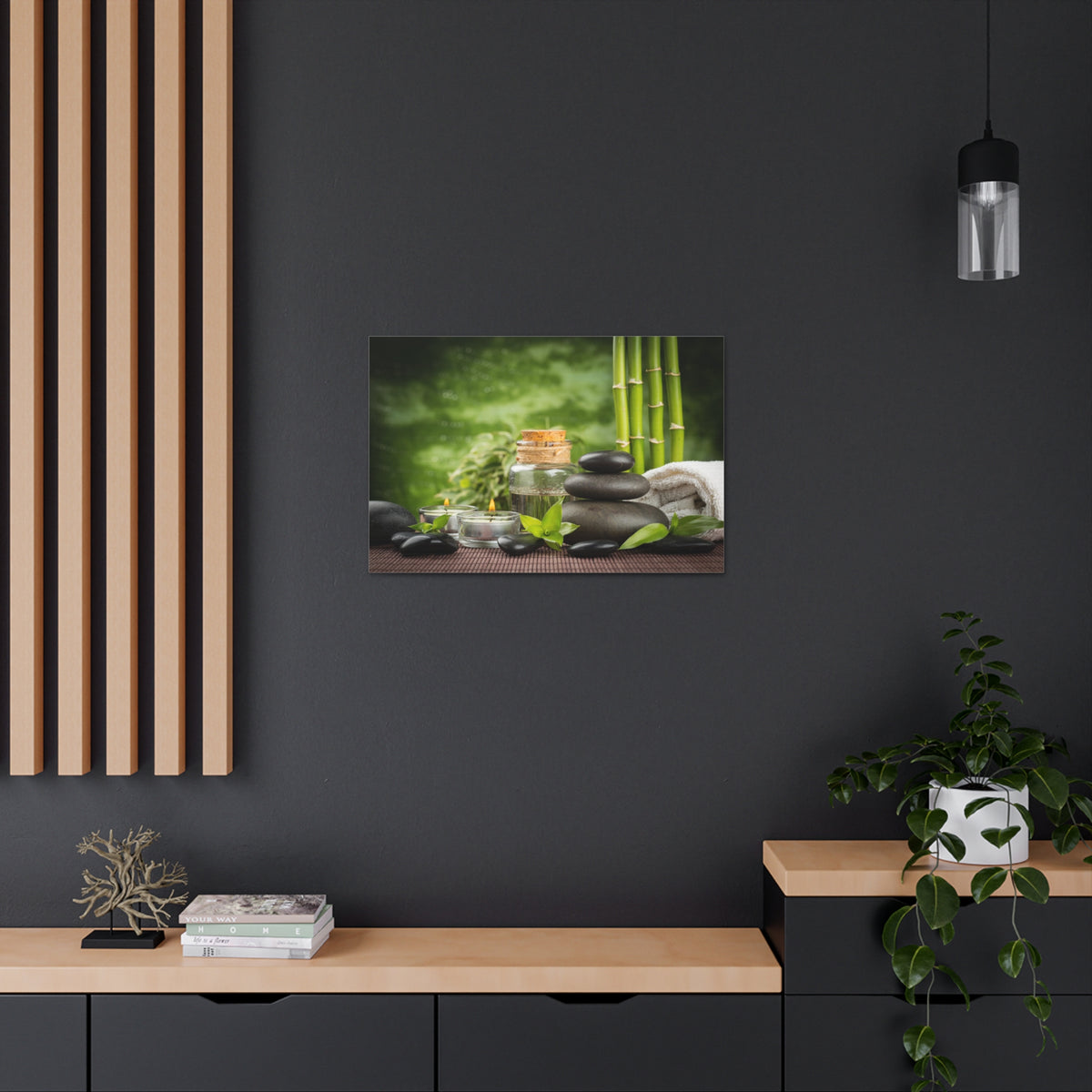 Massage Oil and Stones Forest Floral Nature Photography Canvas Wall Art for Home Decor Ready-to-Hang-Express Your Love Gifts