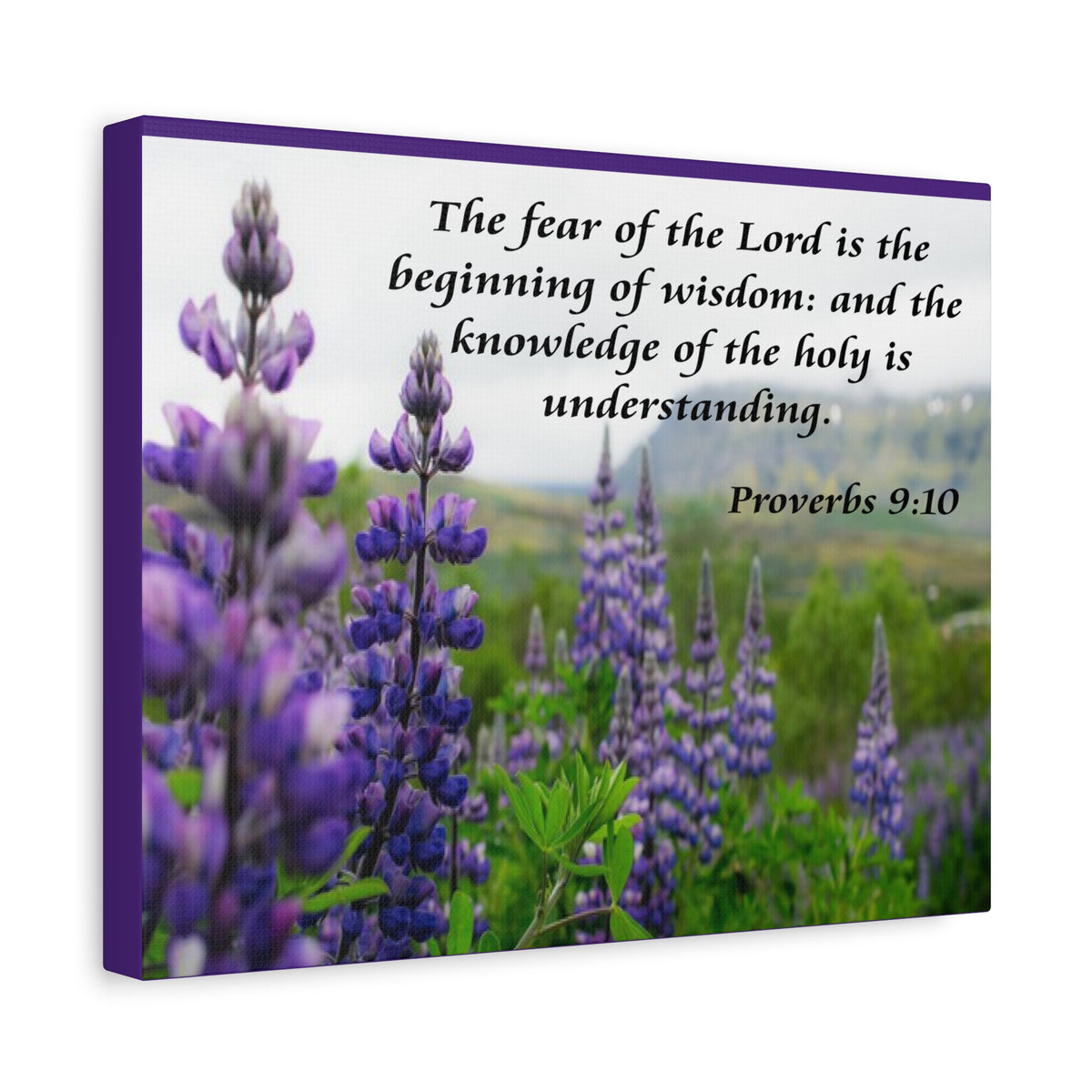Bible Verse Canvas The Fear of The Lord Proverbs 9:10 Christian Home Décor Wall Art Scripture Ready to Hang Faith Print-Express Your Love Gifts