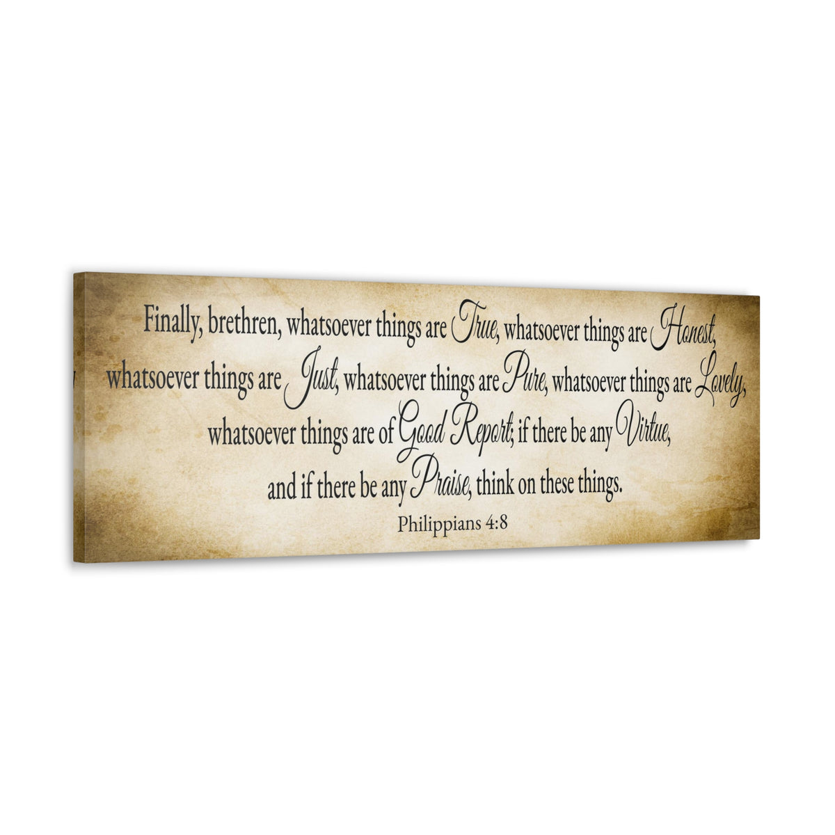 Scripture Walls Seeking Philippians 4:8 Gold Bible Verse Canvas Christian Wall Art Ready to Hang Unframed-Express Your Love Gifts