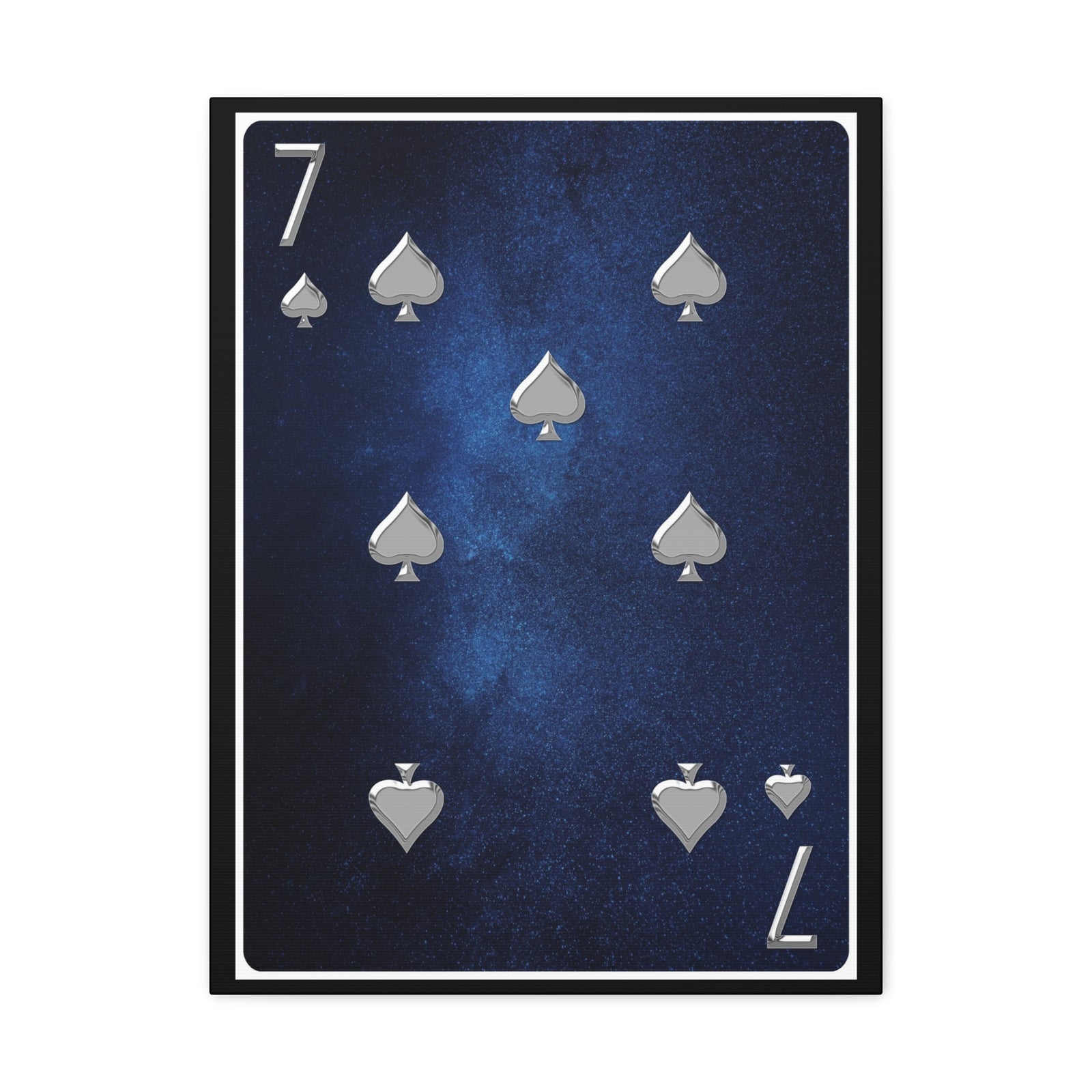 Seven Of Spades Space Background Playing Card Canvas Wall Art for Home Decor Ready-to-Hang-Express Your Love Gifts