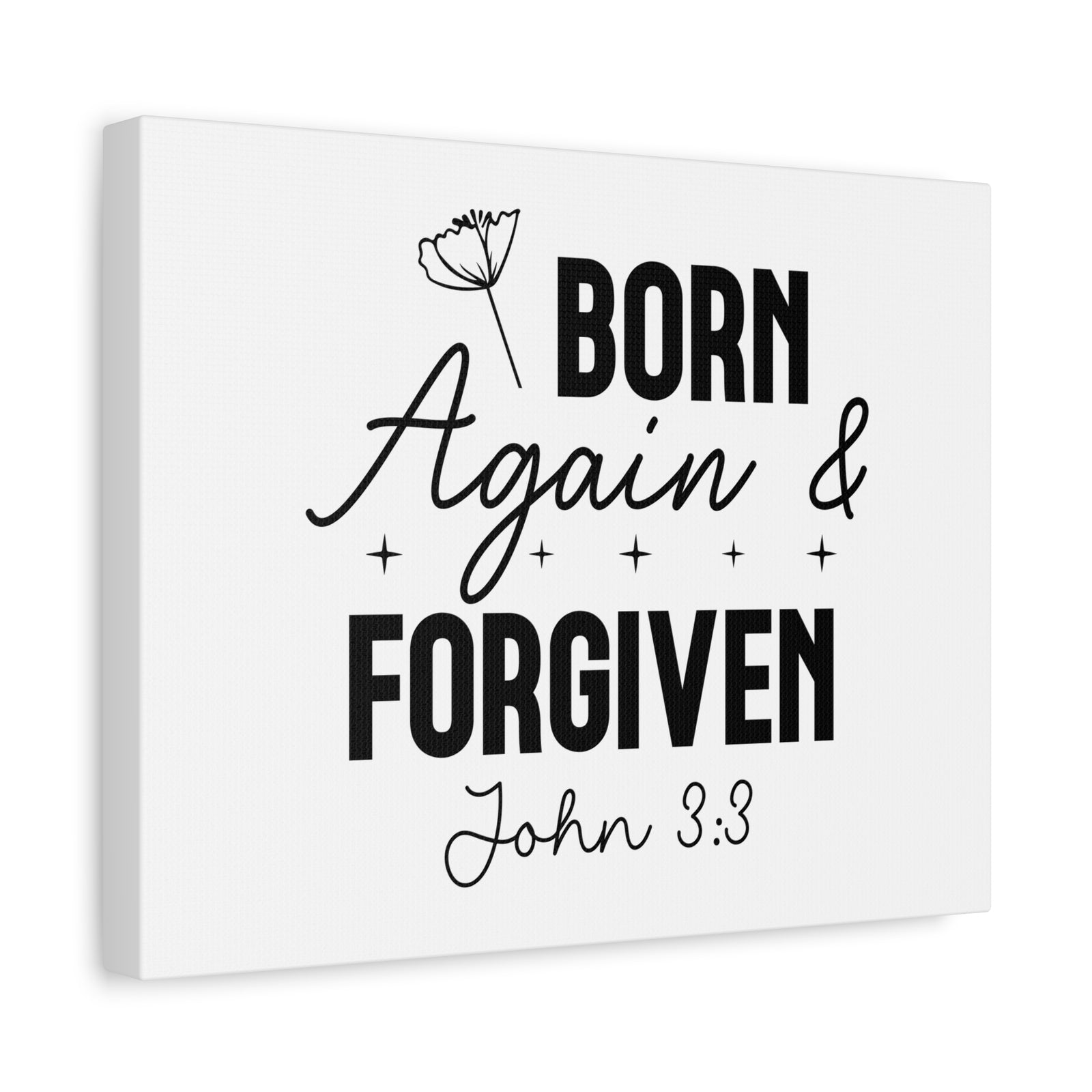 Scripture Walls John 3:3 Born Again and Forgiven Bible Verse Canvas Christian Wall Art Ready to Hang Unframed-Express Your Love Gifts