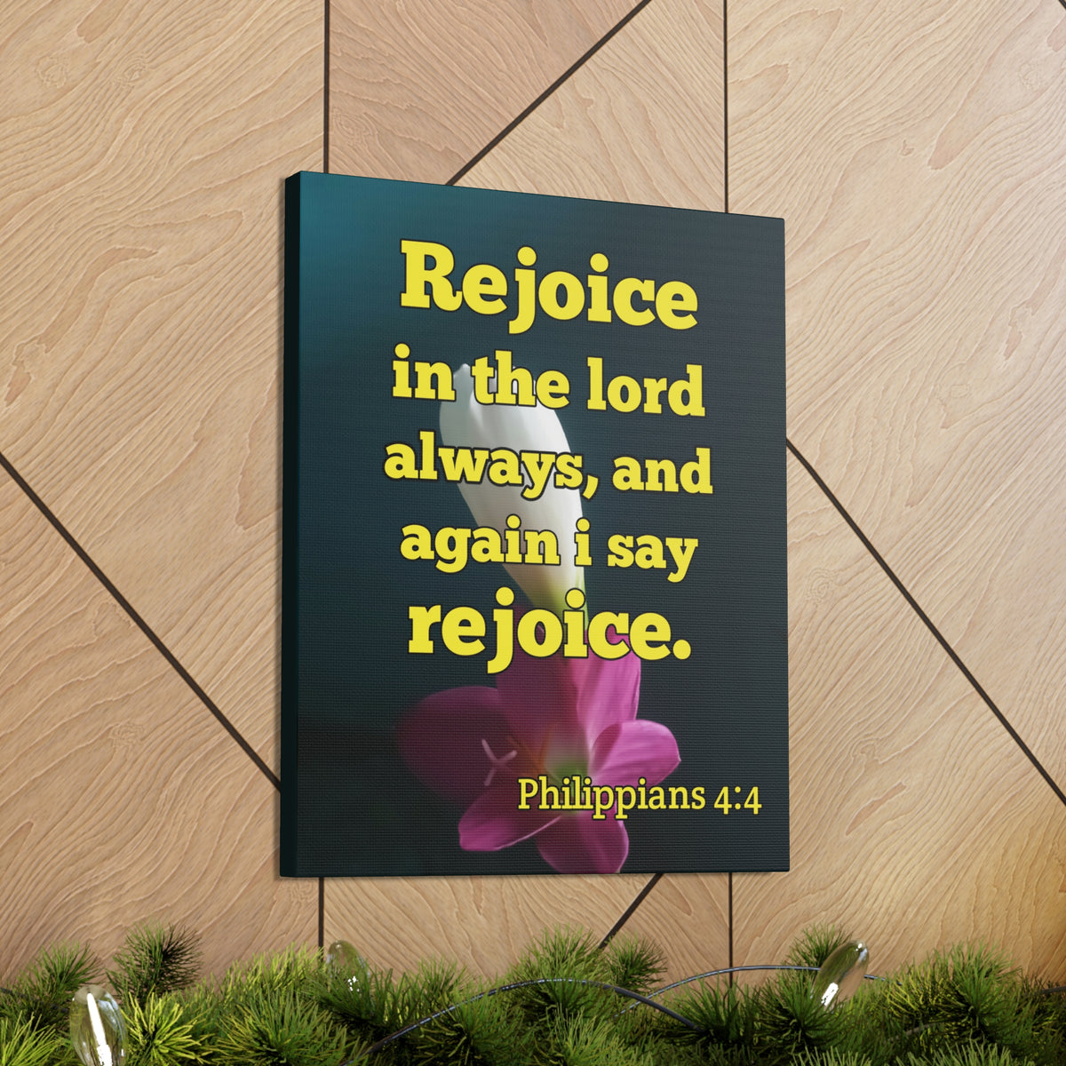 Scripture Canvas In The Lord Always Philippians 4:4 Christian Wall Art Bible Verse Print Ready to Hang-Express Your Love Gifts