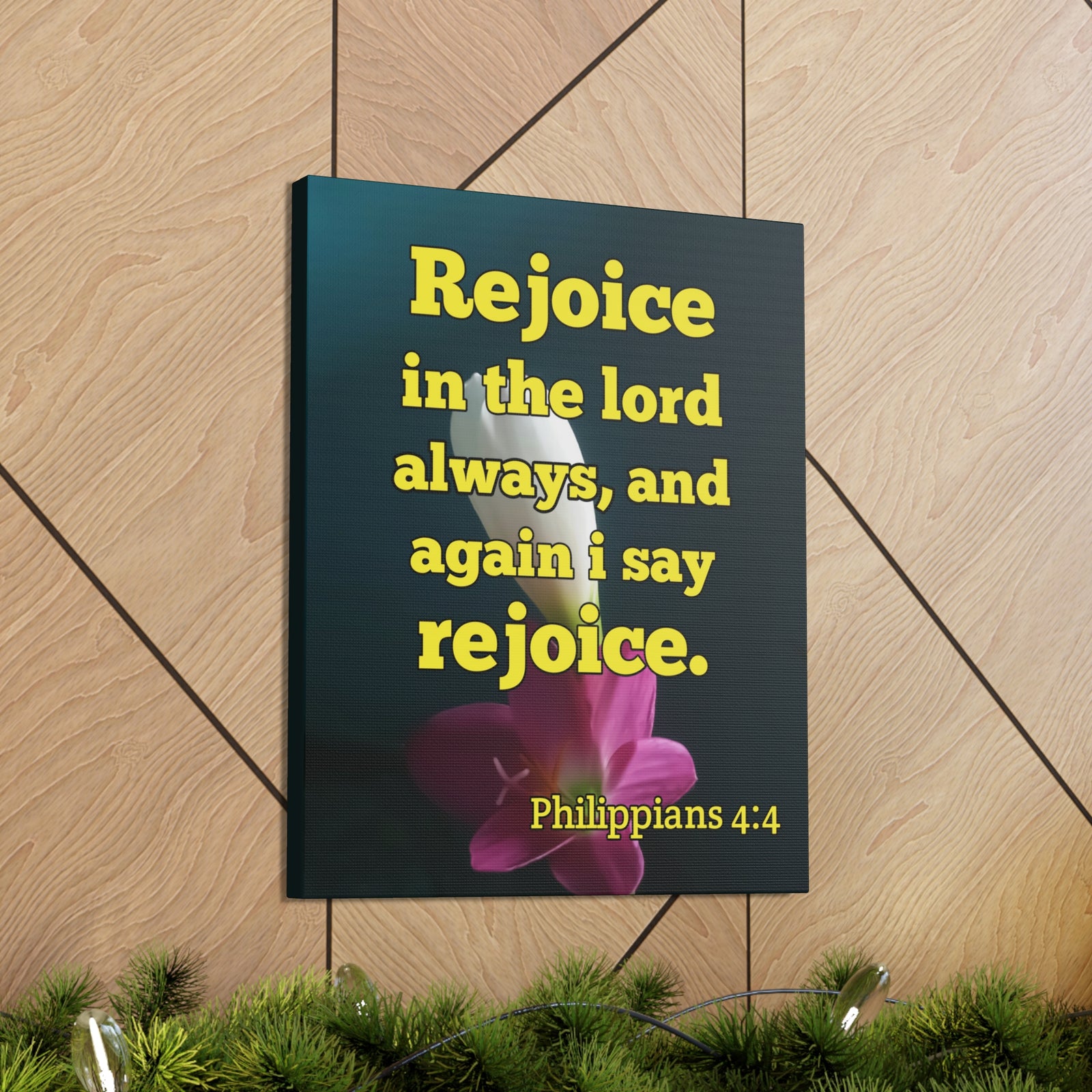 Scripture Canvas In The Lord Always Philippians 4:4 Christian Wall Art Bible Verse Print Ready to Hang-Express Your Love Gifts